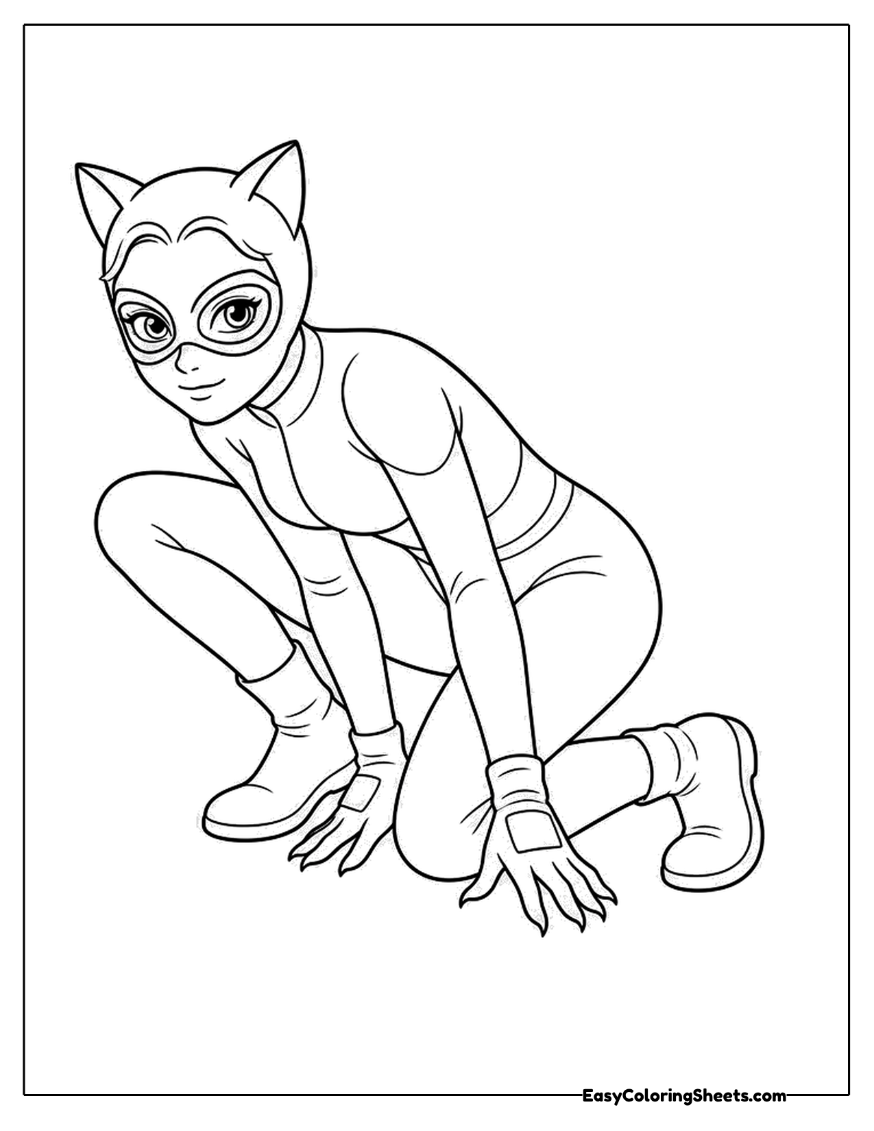 4 Catwoman Coloring Pages (Free PDF Printables) | Easy Coloring Sheets