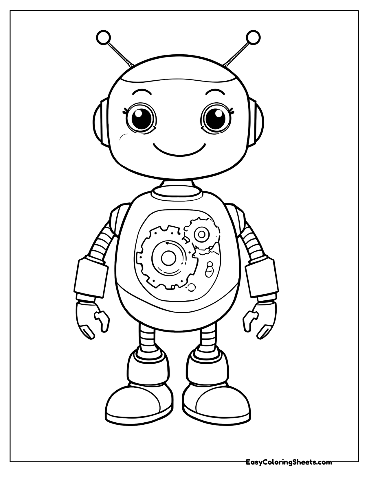 Robot with gears on its chest