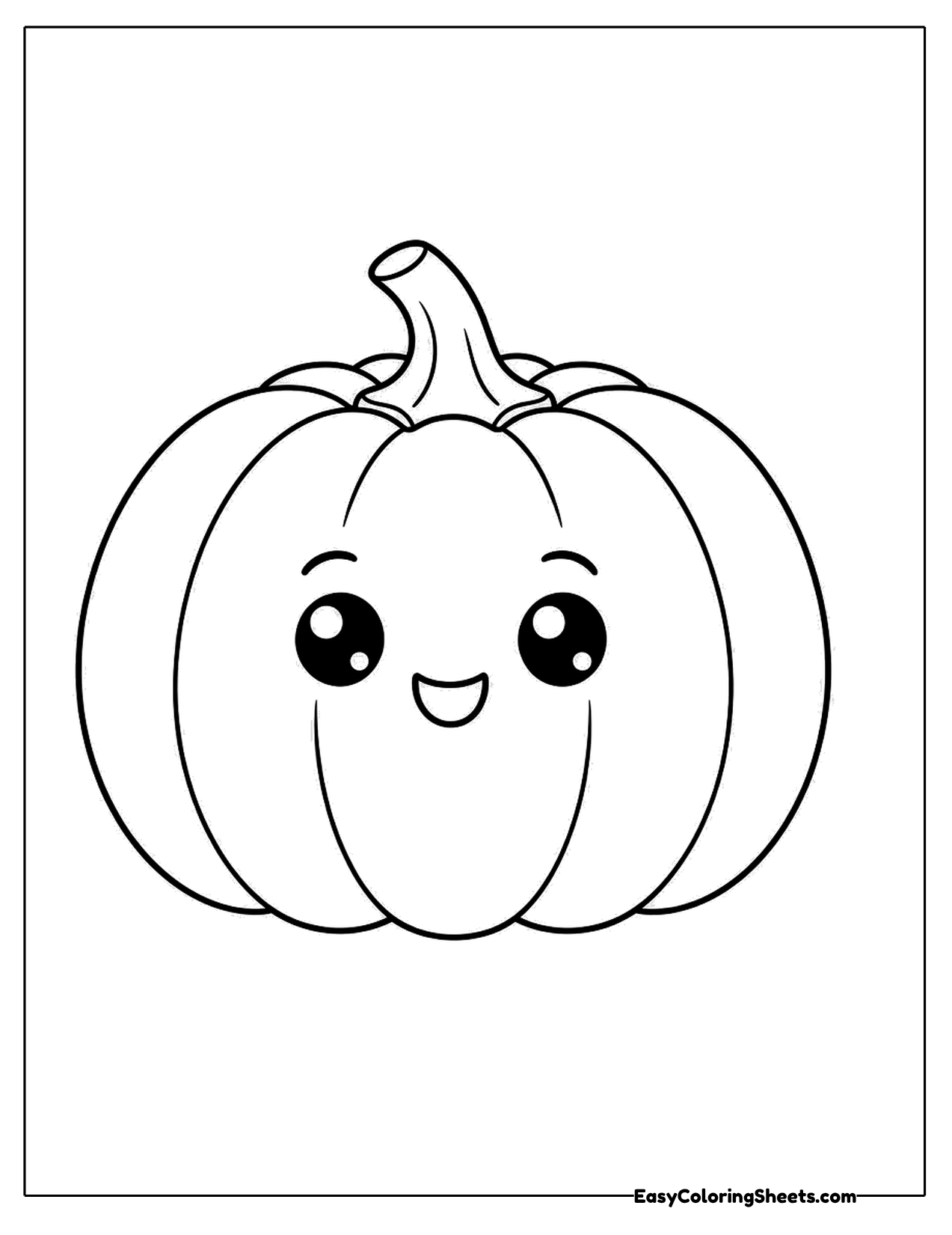 Pumpkin character with a happy face