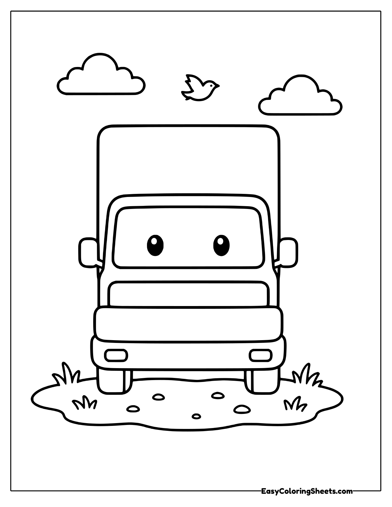 Delivery truck seen from the front