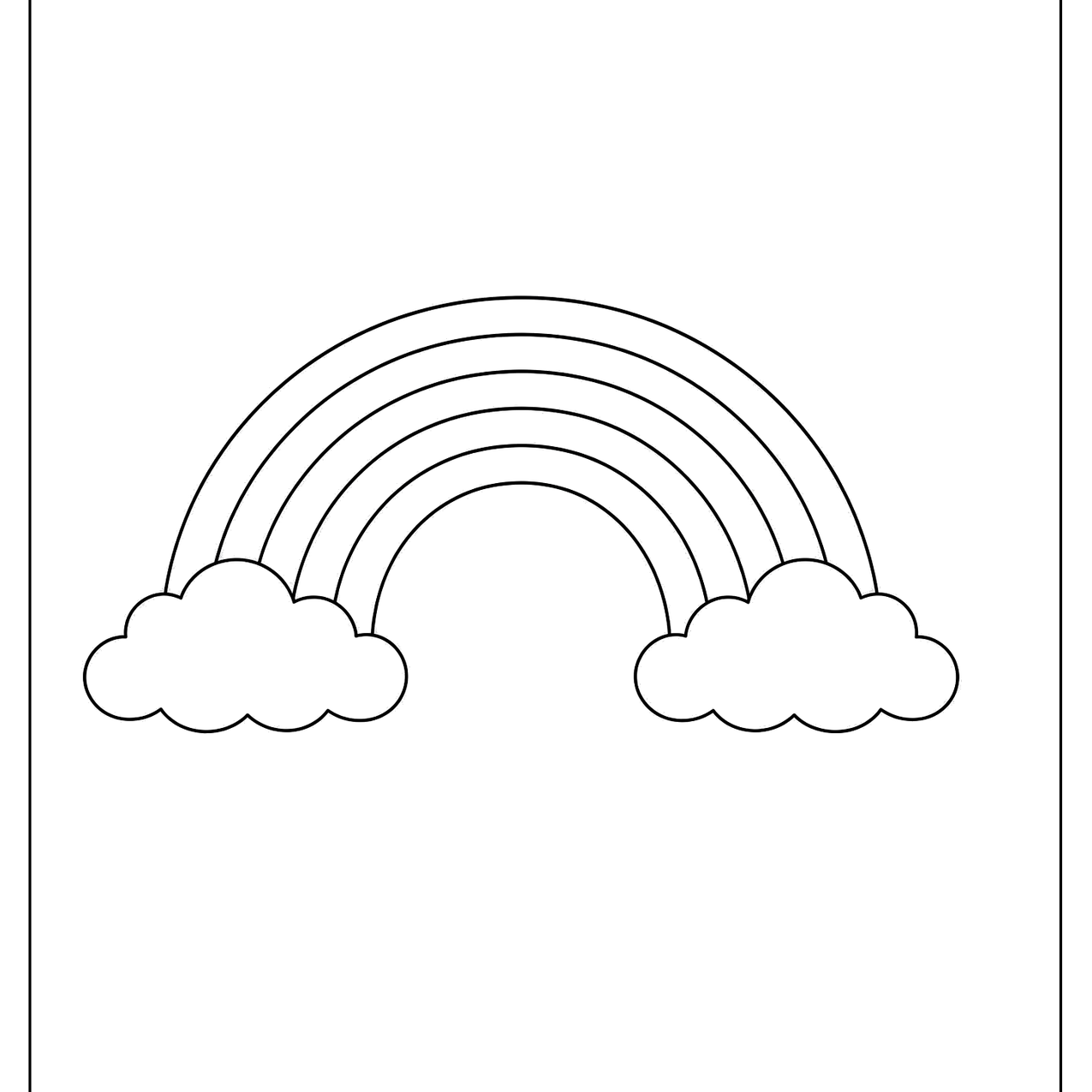 Cute rainbow with clouds