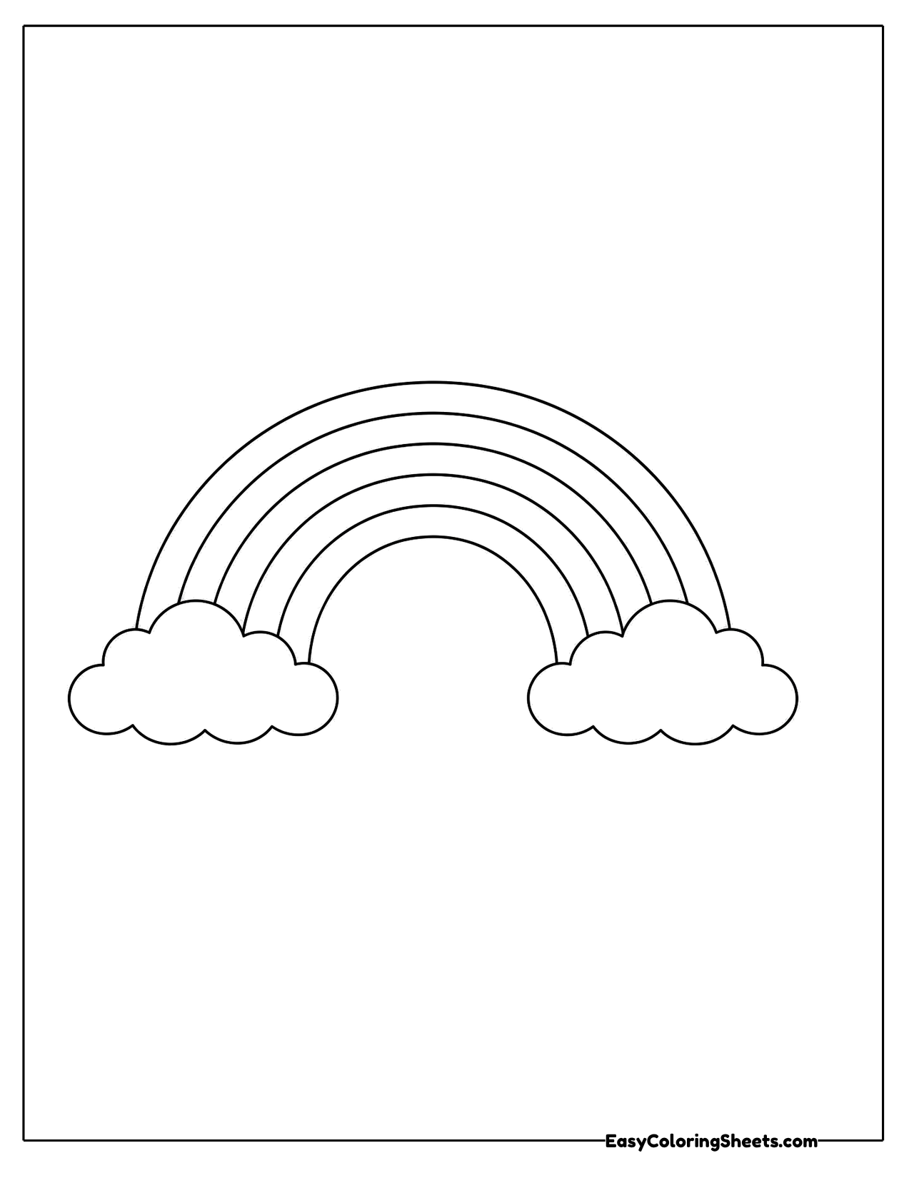 Cute rainbow with clouds