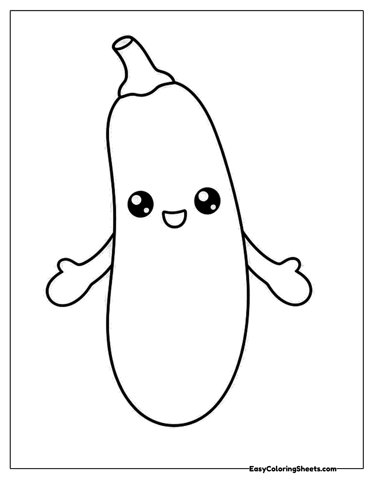 Smiling zucchini character