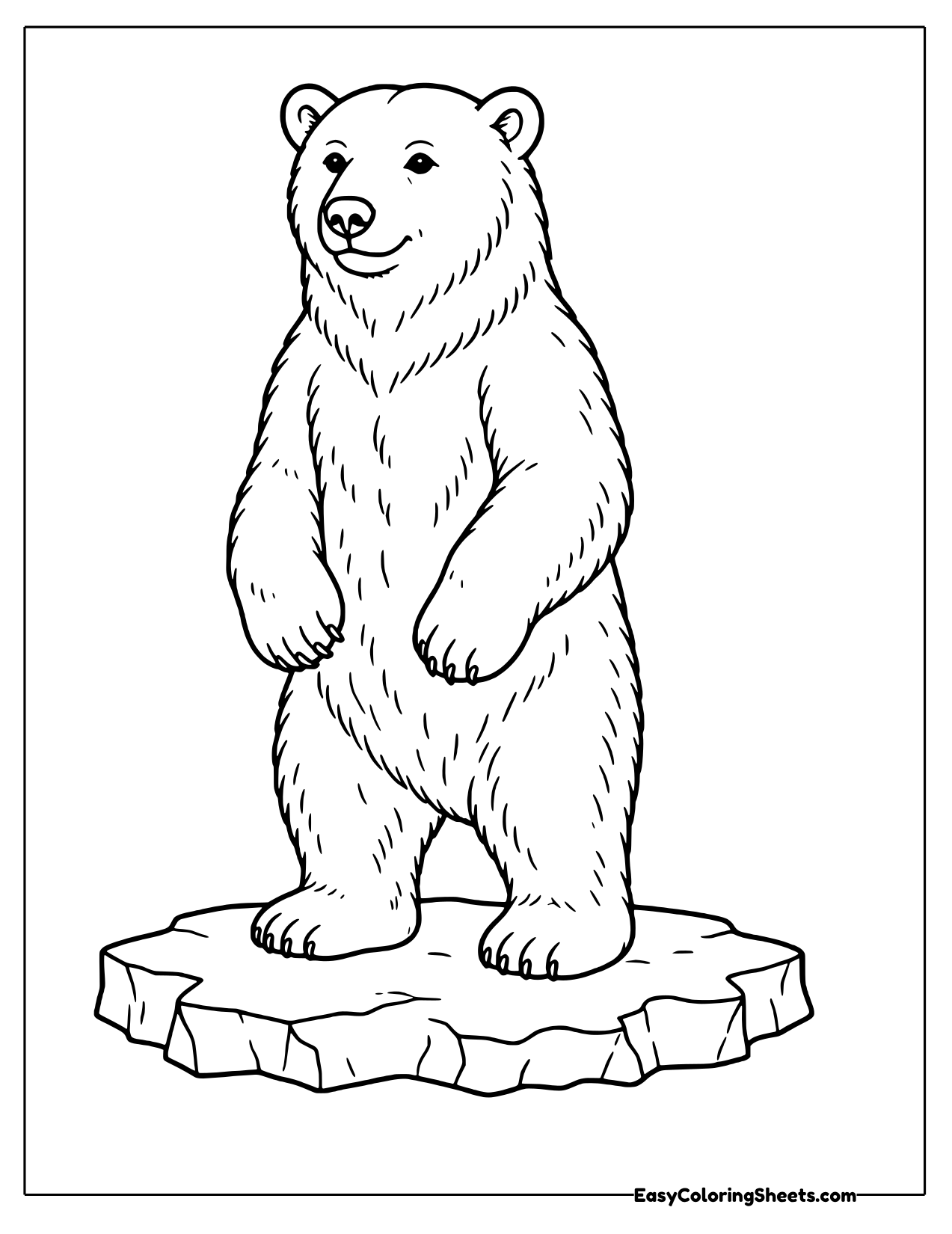 Realistic polar bear standing on its hind legs