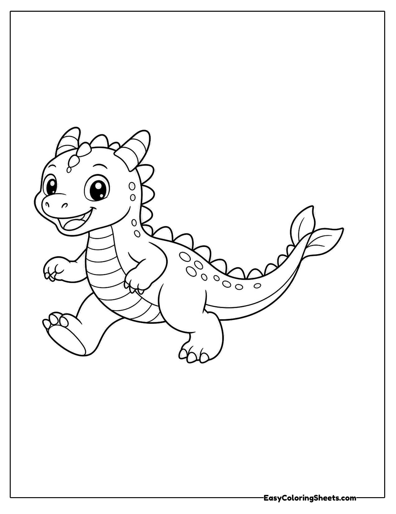 Dragon walking mid step