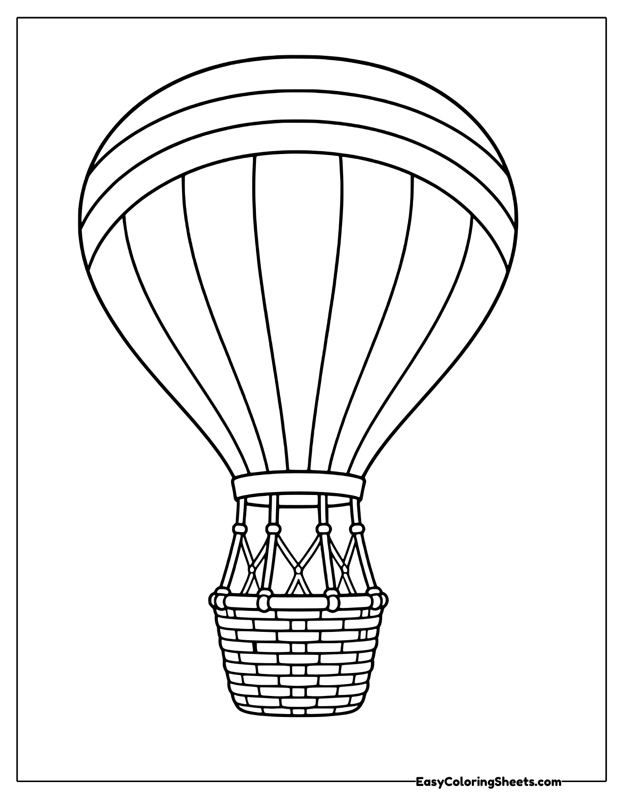 Hot air balloon with wide rainbow bands