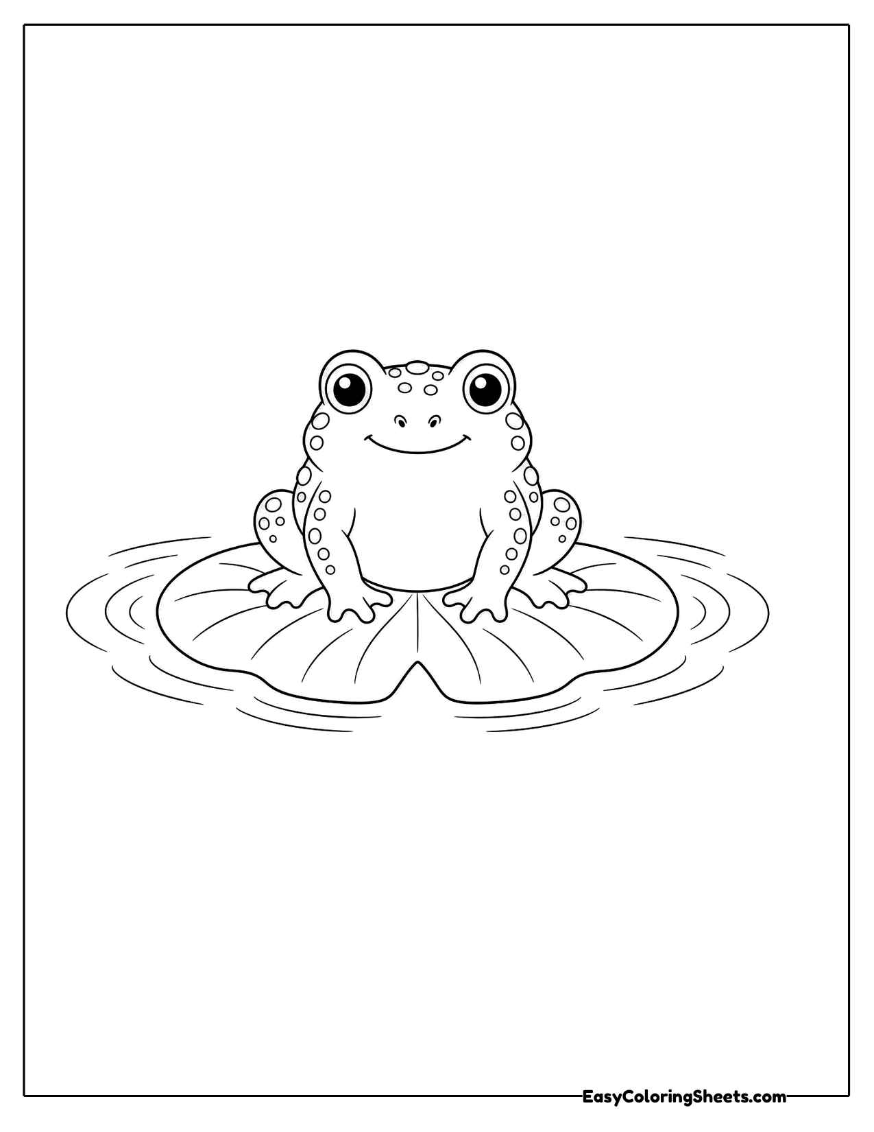 Toad sitting on a lily pad