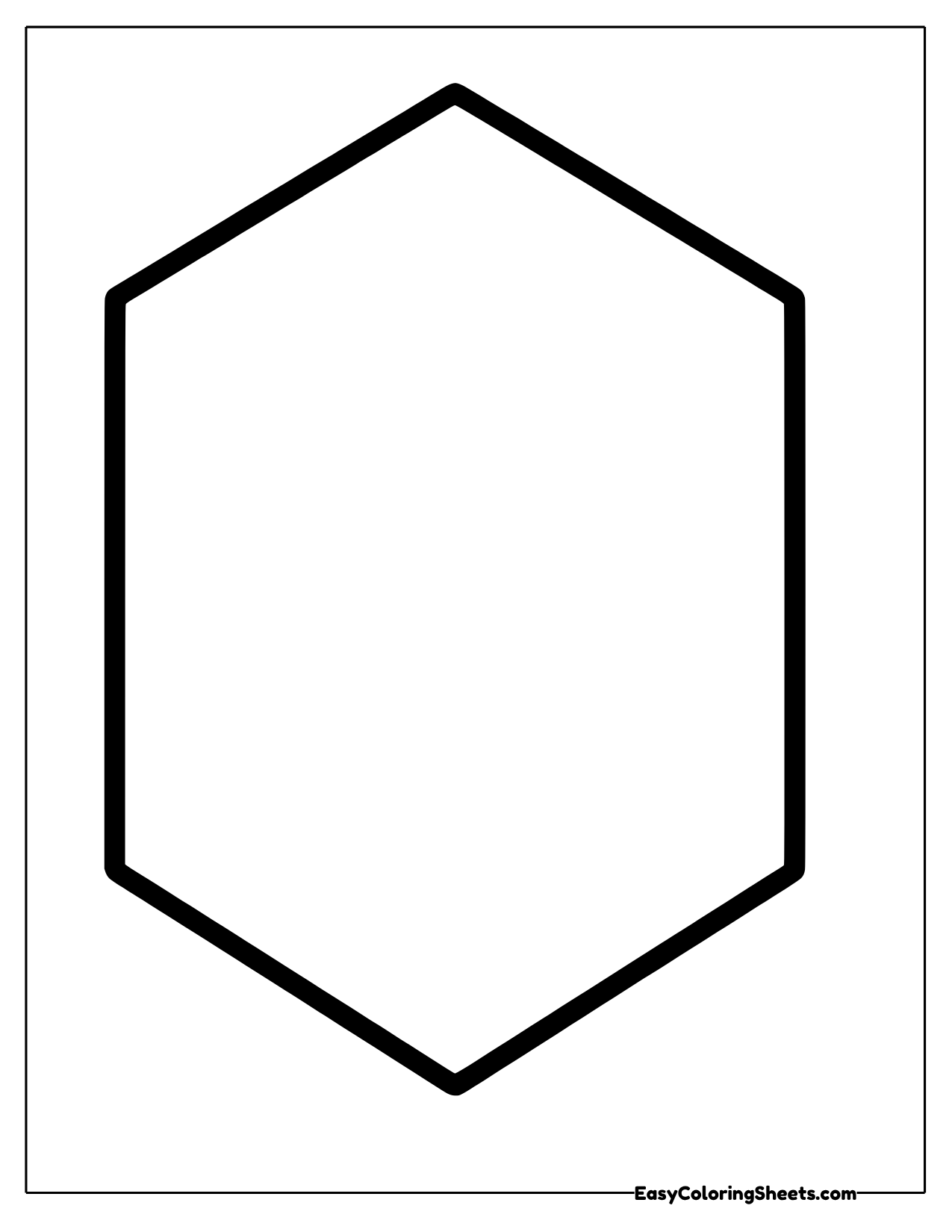 Large hexagon shape outline with six straight sides