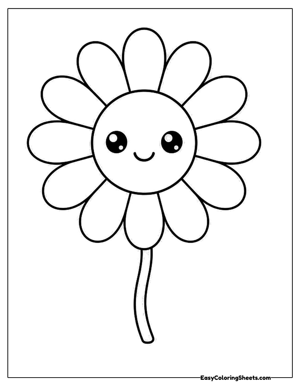 Smiling daisy flower character
