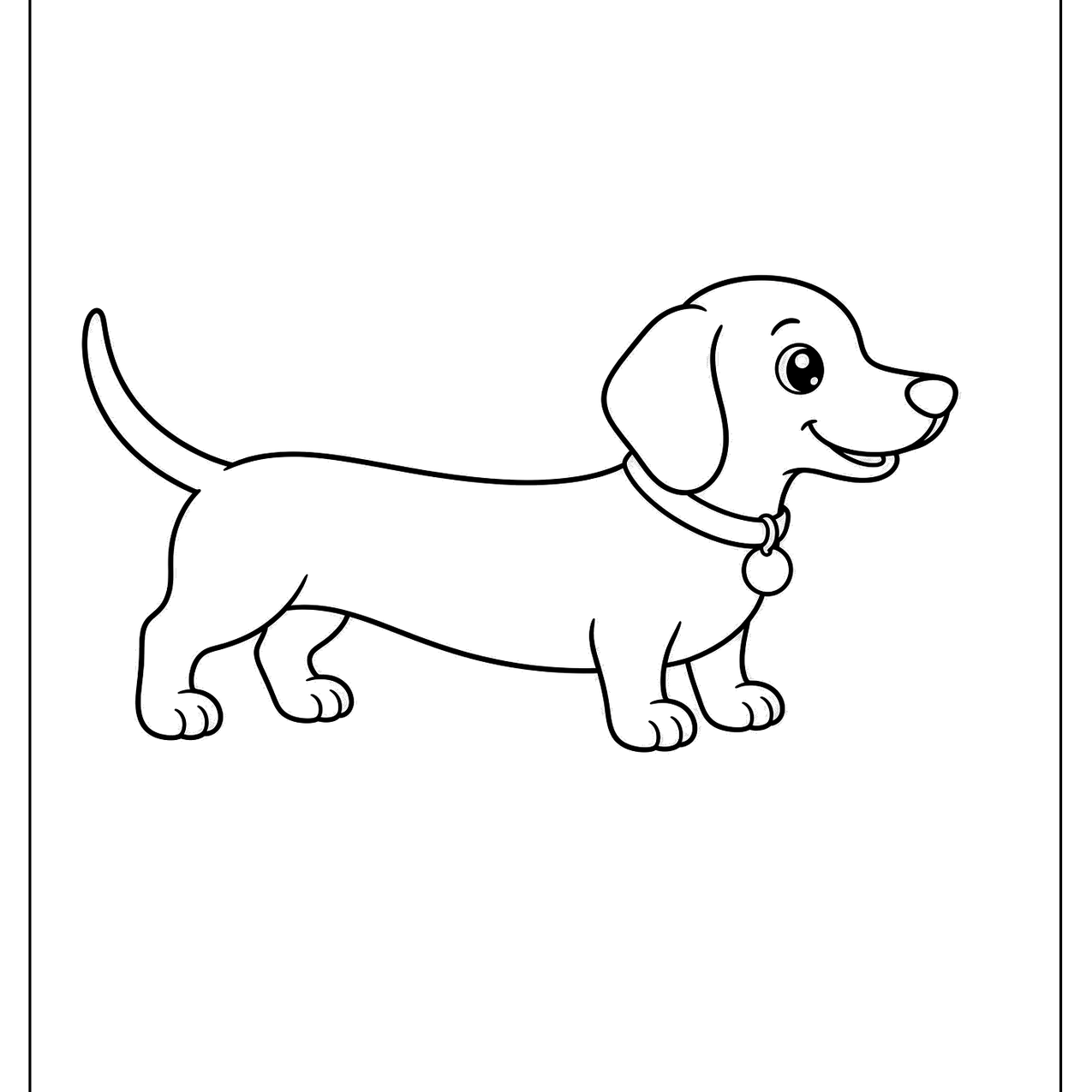 Dachshund standing sideways
