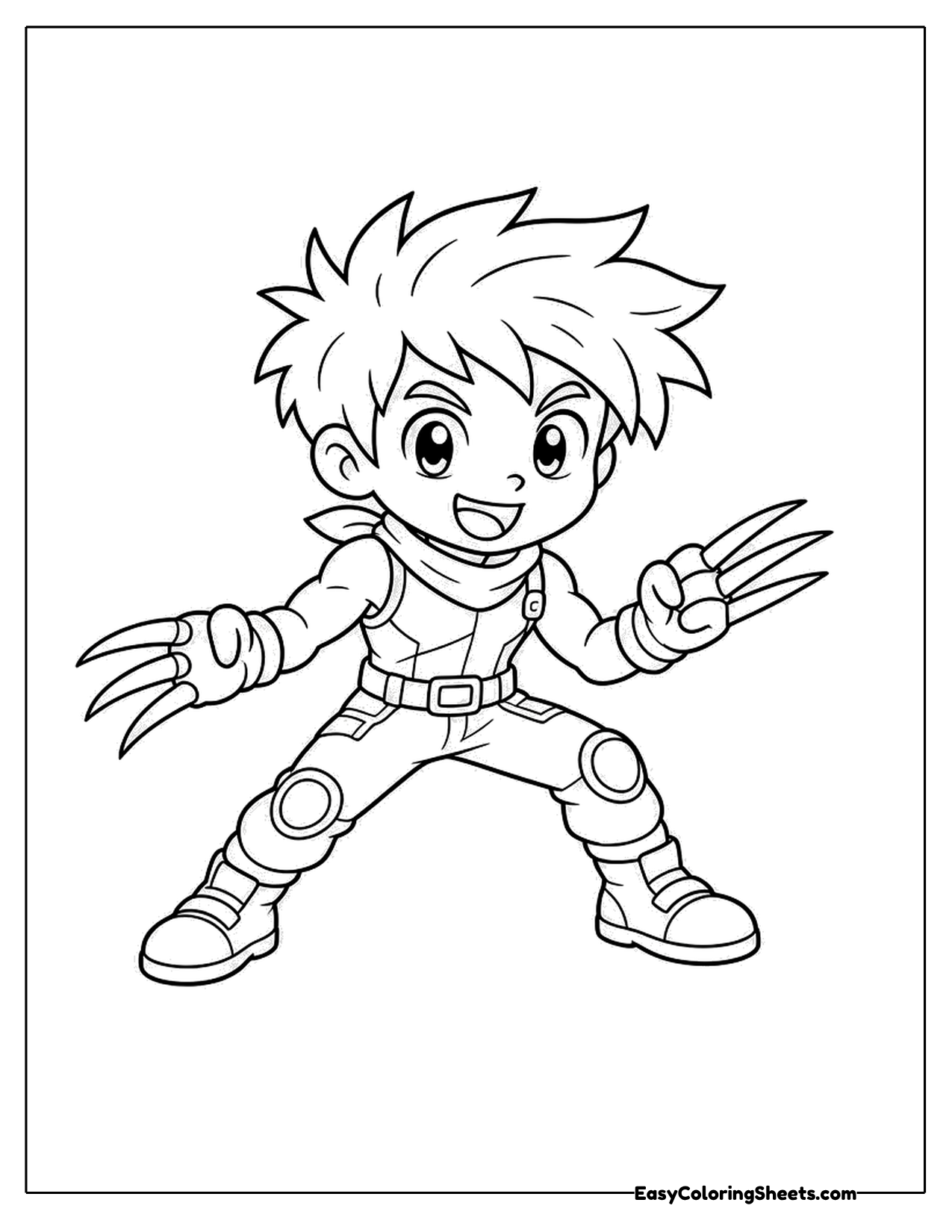 Clawed hero with spiky hair