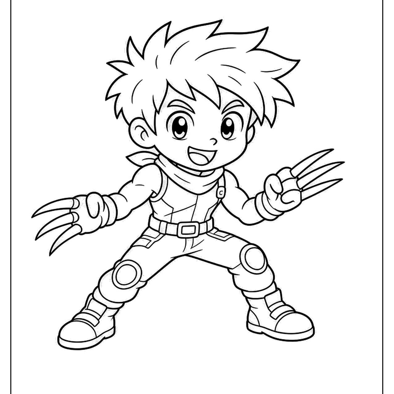 Clawed hero with spiky hair