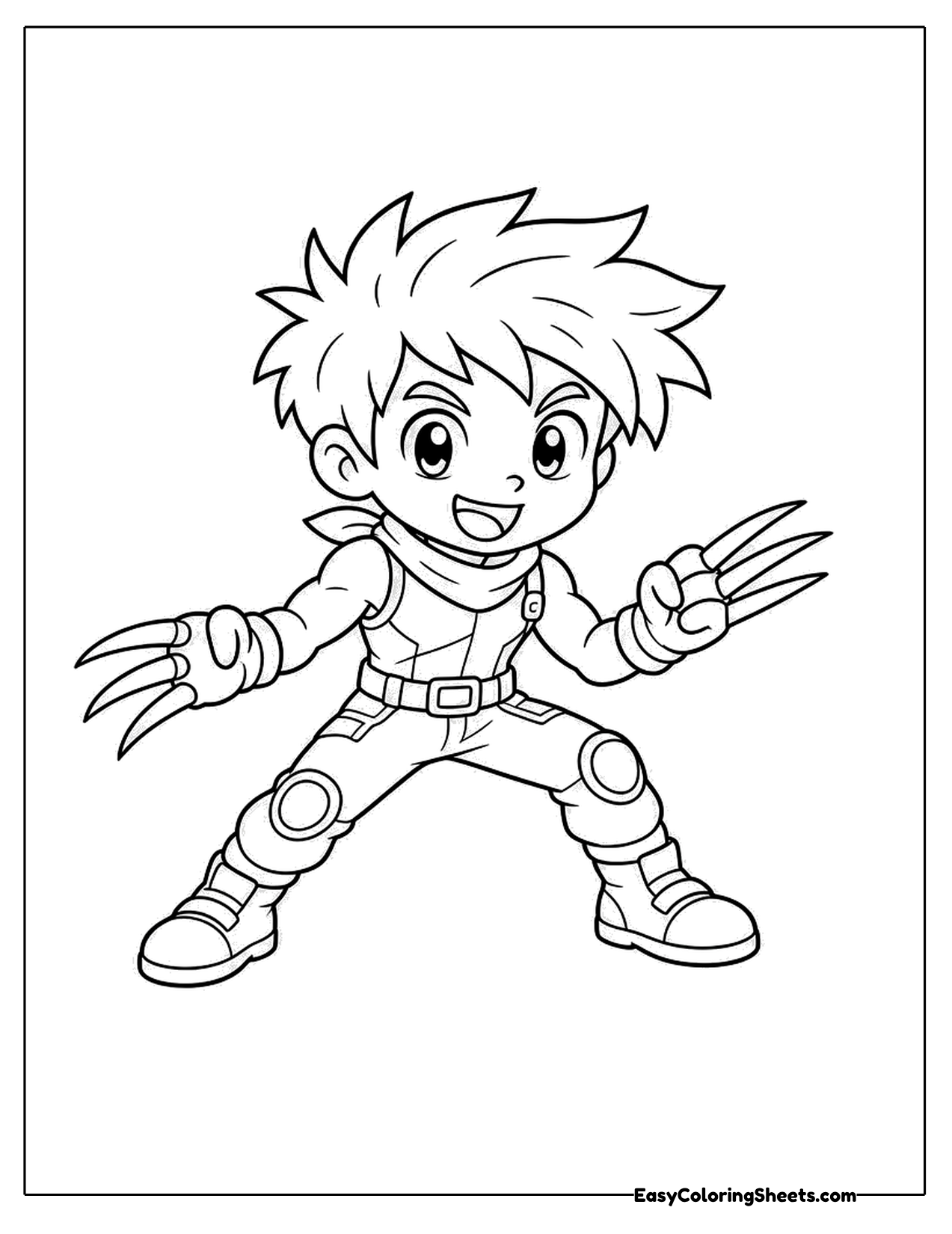 Clawed hero with spiky hair