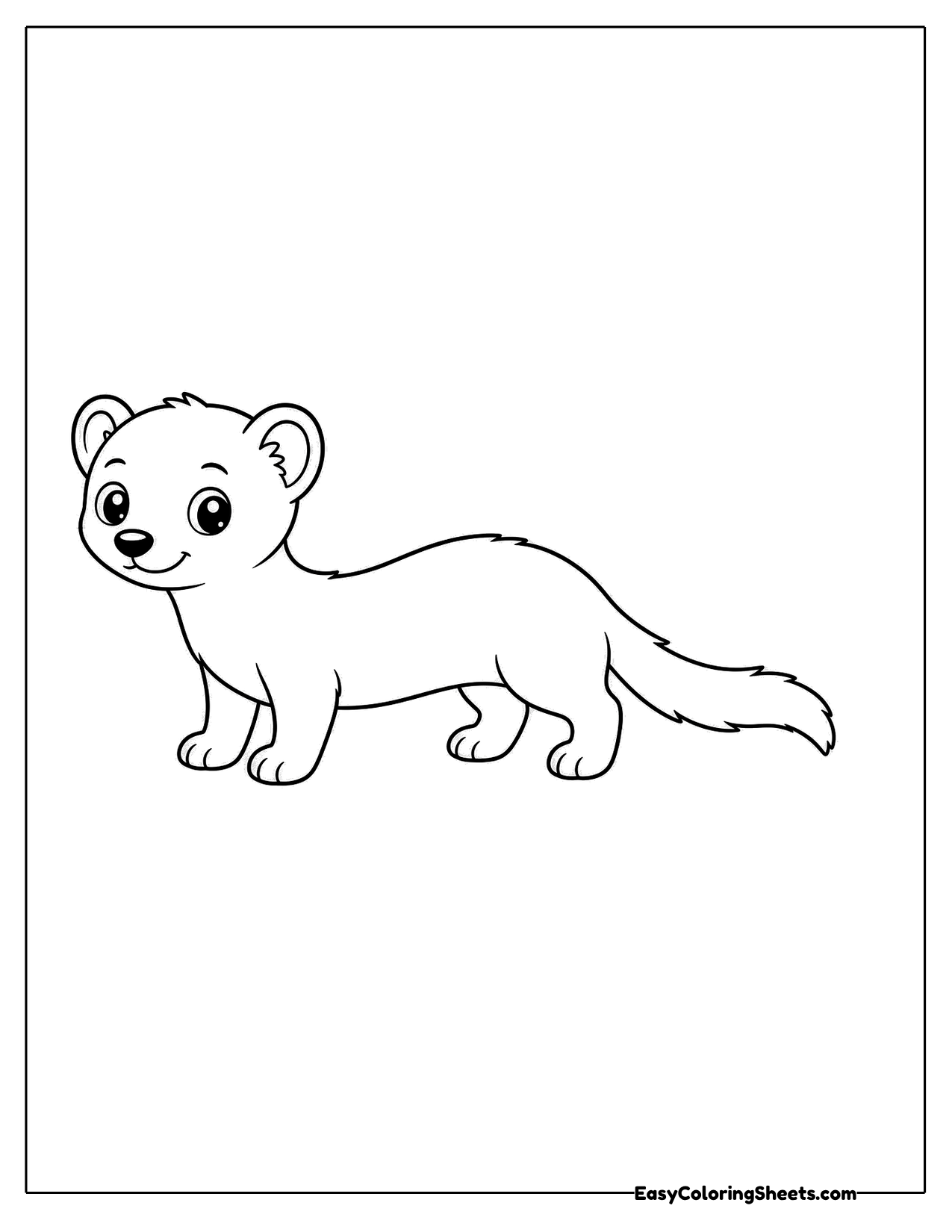Slender baby weasel walking
