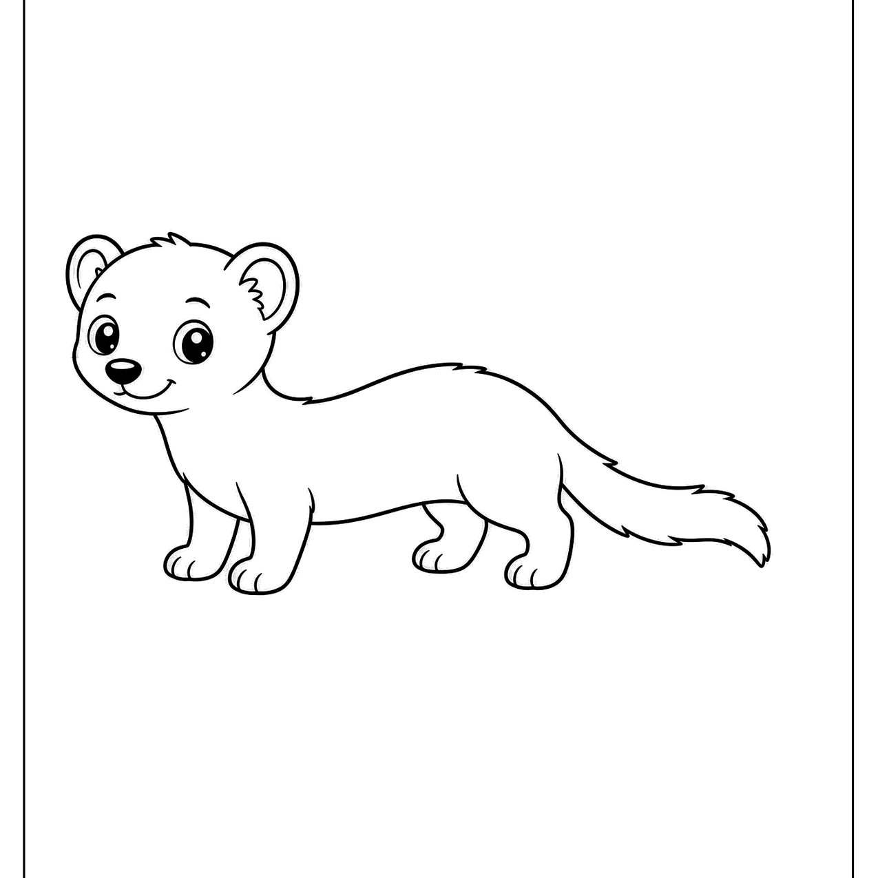 Slender baby weasel walking