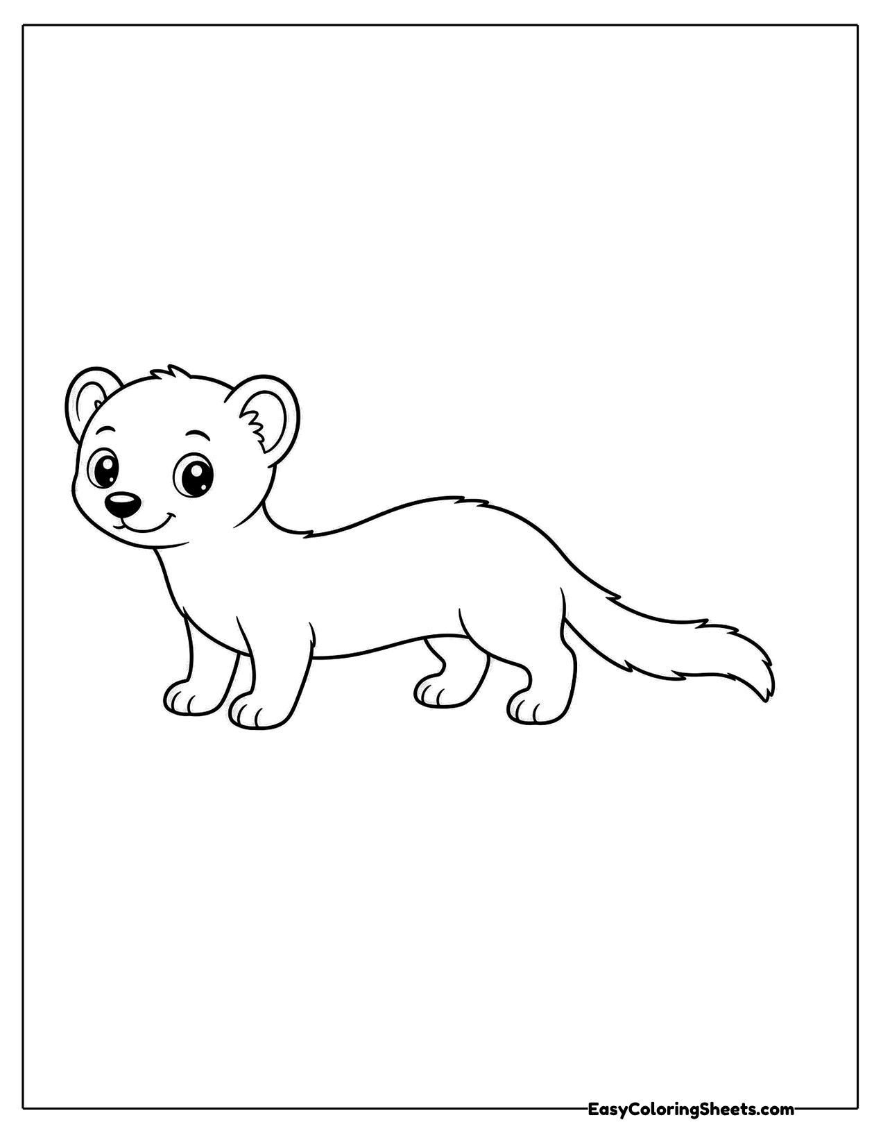 Slender baby weasel walking