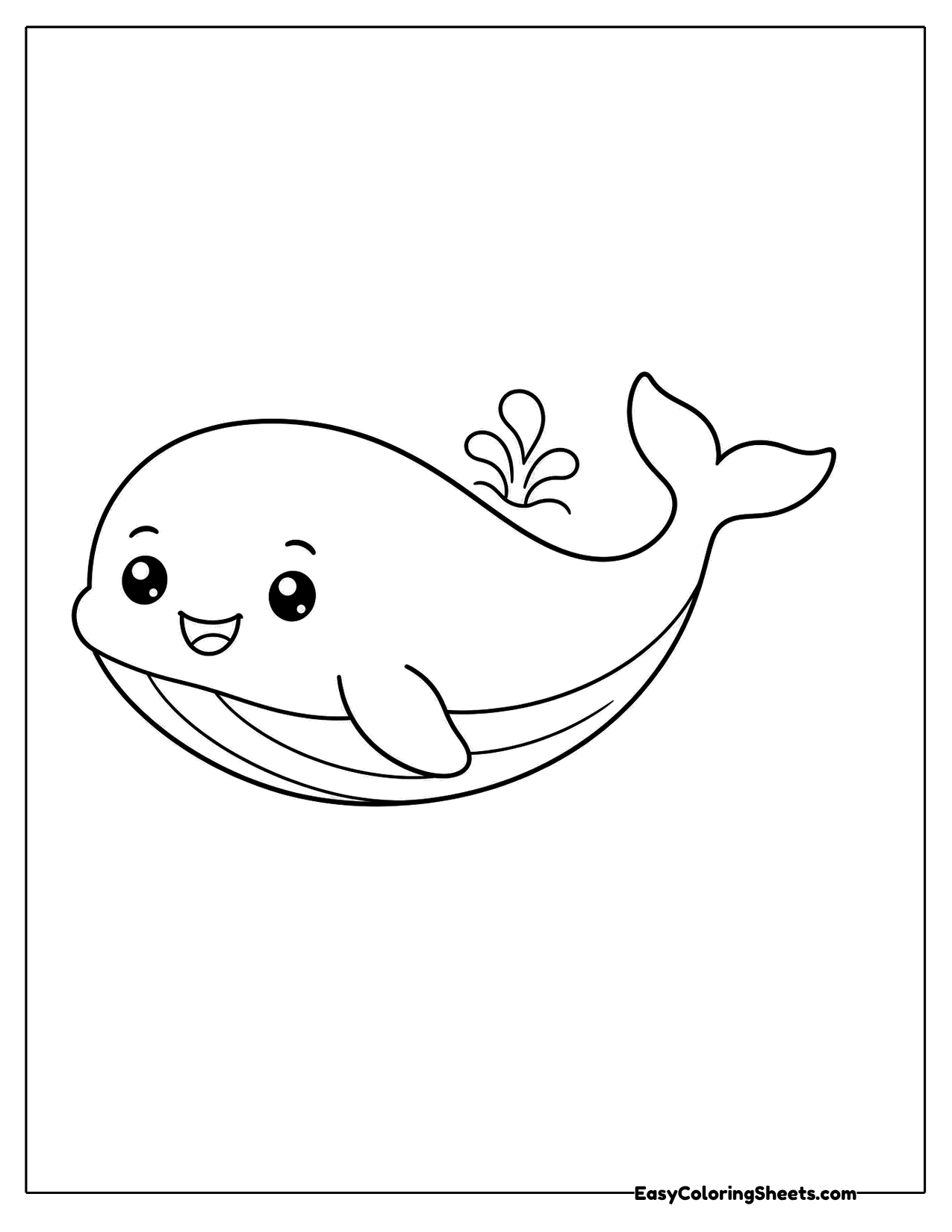 Cute whale with a small spout