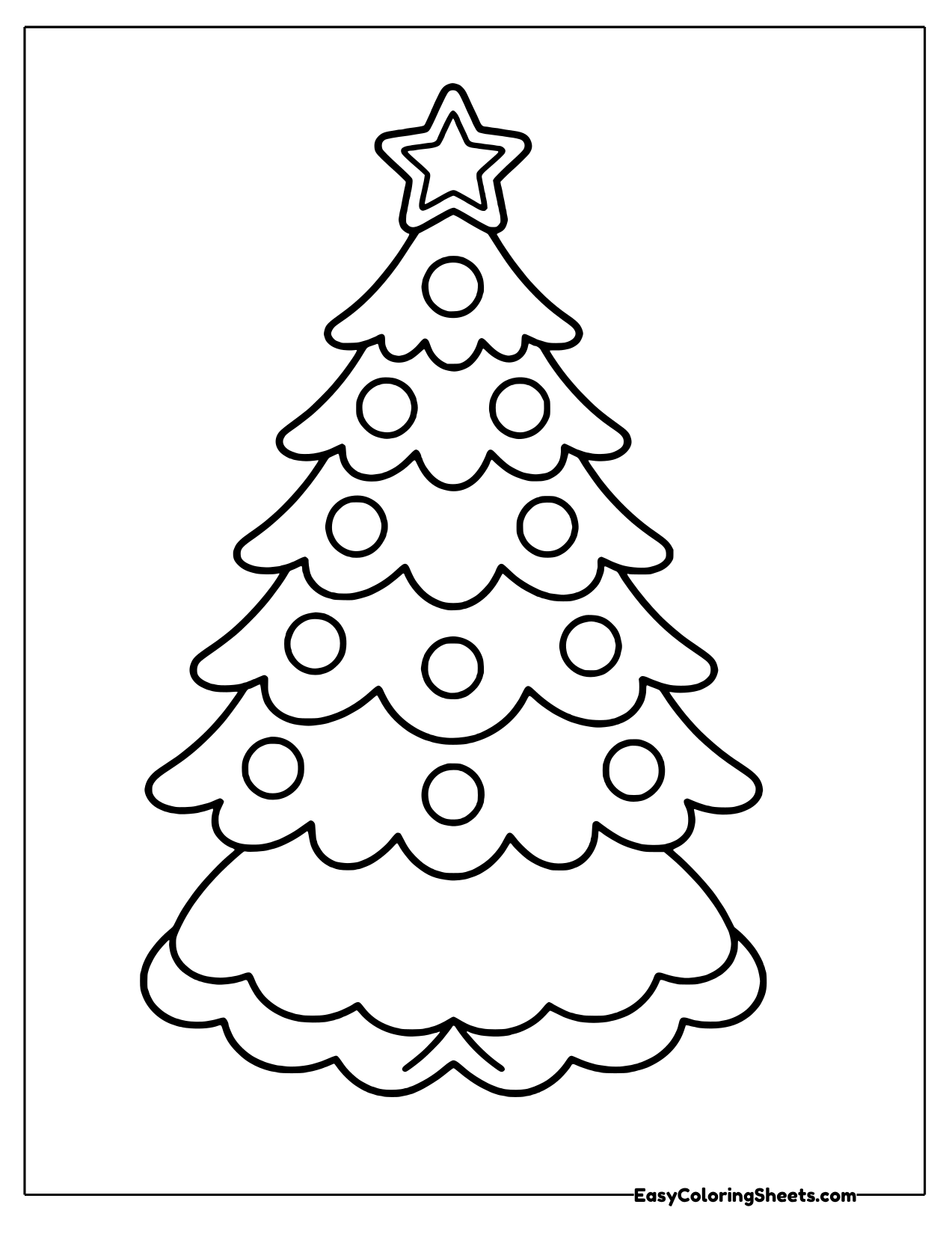Christmas tree covered in round ornaments