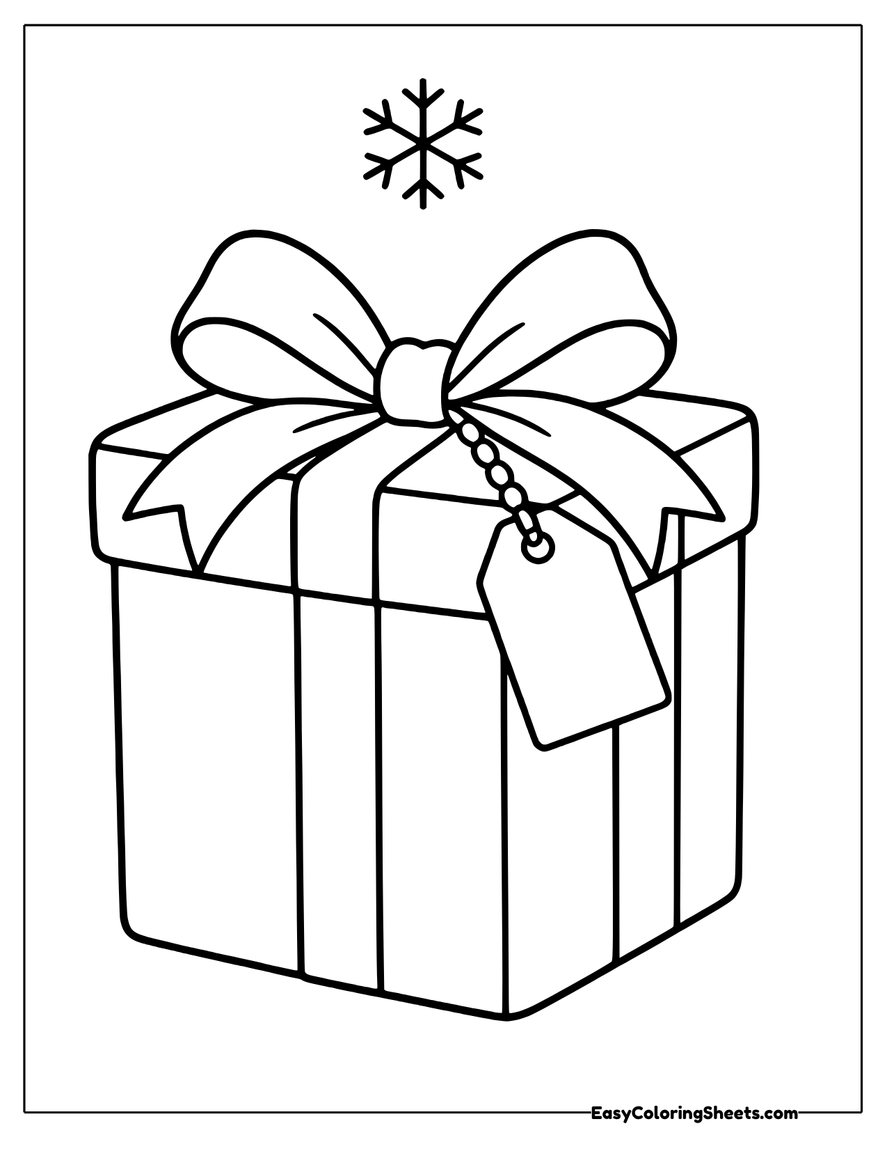 Present with a gift tag on the ribbon