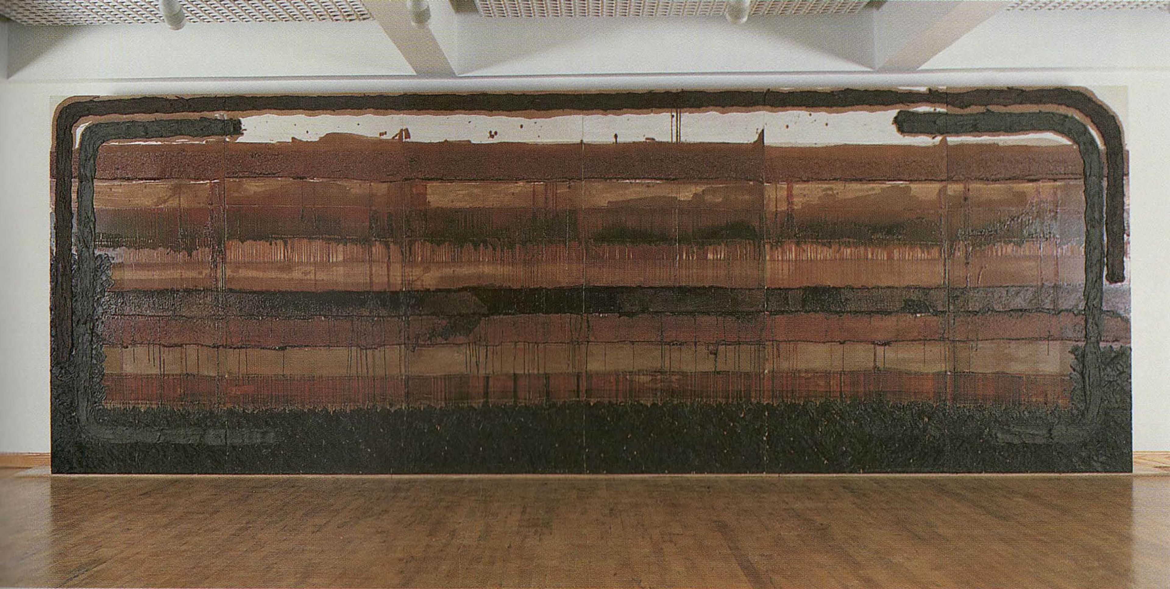 (1998) Mariella Simoni, Untitled, 1991-92, tempera and oil on wood, 245 x 700 cm.