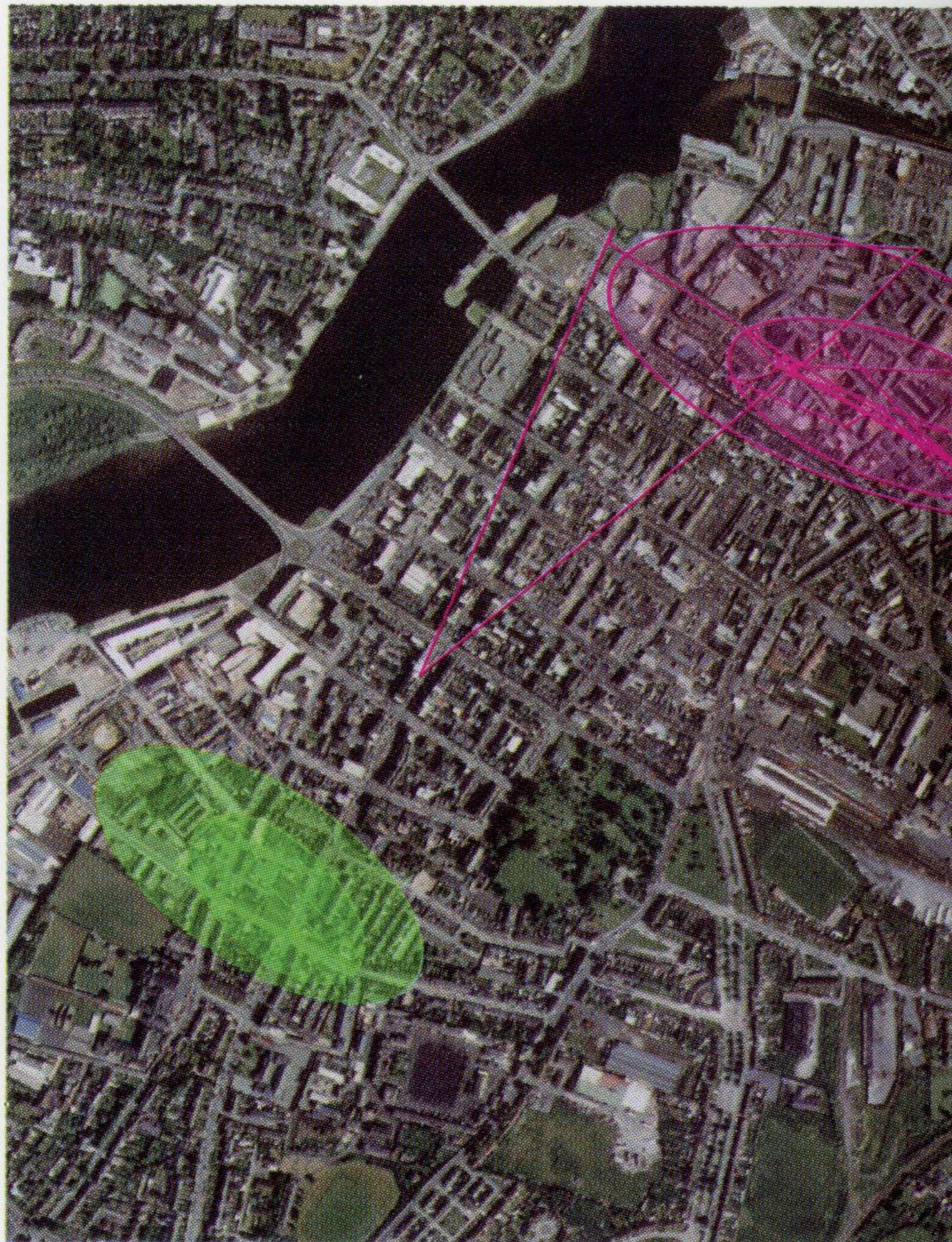 (2004) Volkmar Klien / Edward Lear, Traces of Fire, 2004, city wide tracking project.