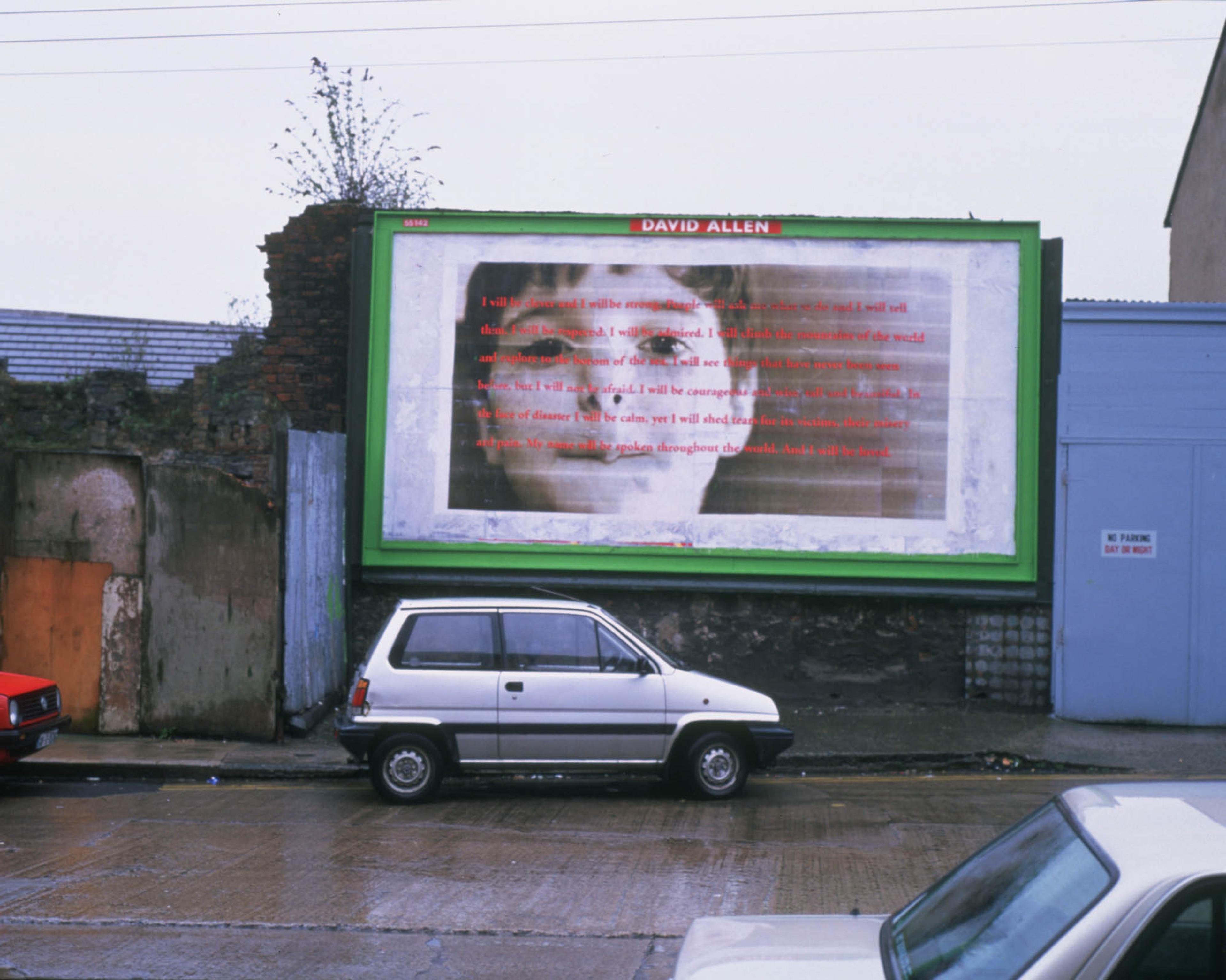 (1996) Almha Roche, I, billboard installation, photographic image with text. 