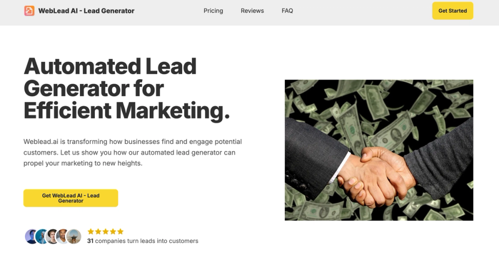 Screenshot of WebLead AI