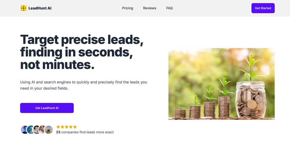 Screenshot of LeadHunt AI