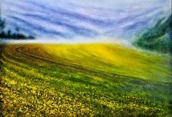 Behruz Bahadoori - Landscapes - Sunflower Field I Mixed Technique