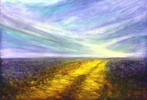 Behruz Bahadoori - Landscapes - The Road Watercolor