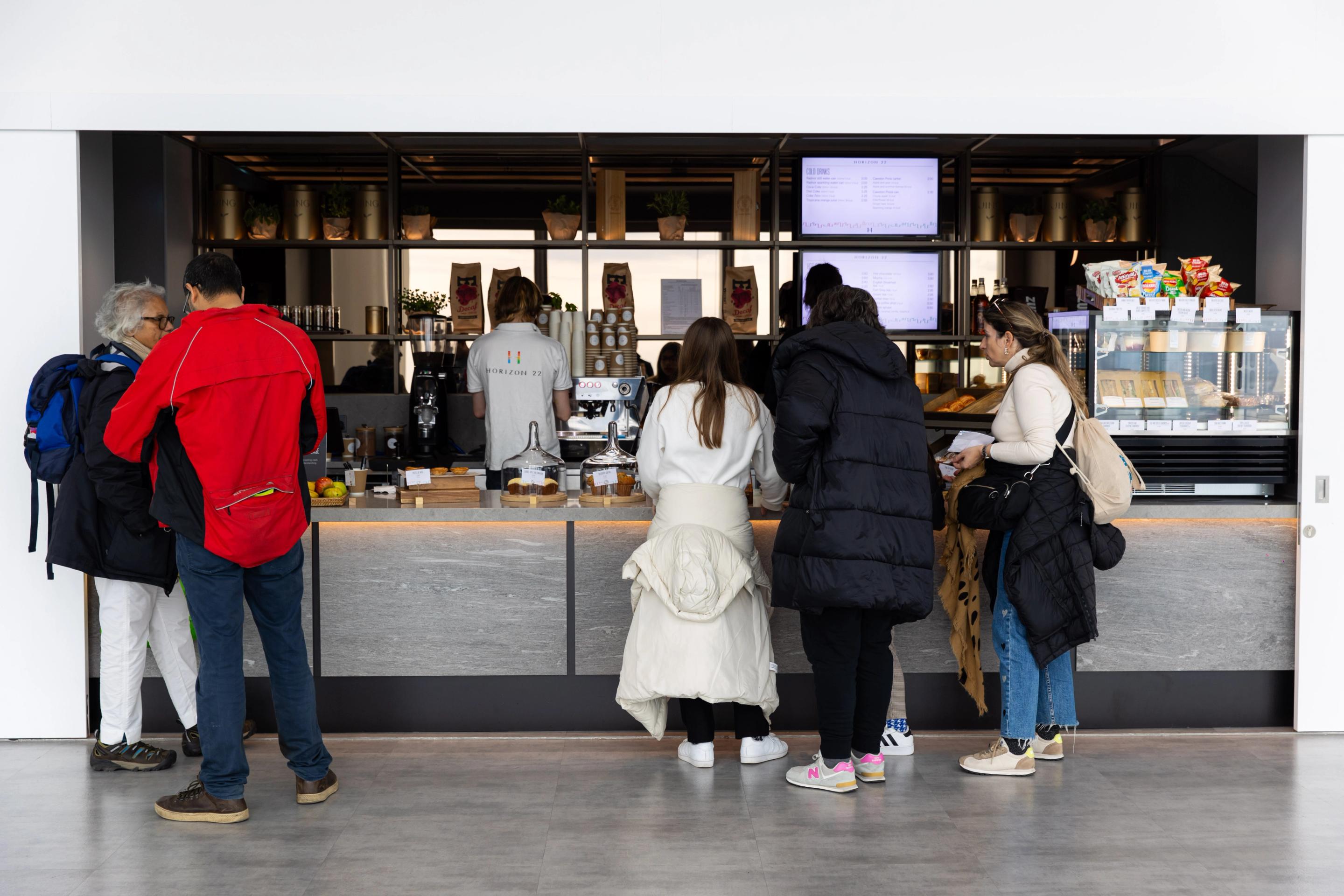 Horizon 22 Cafe with visitors