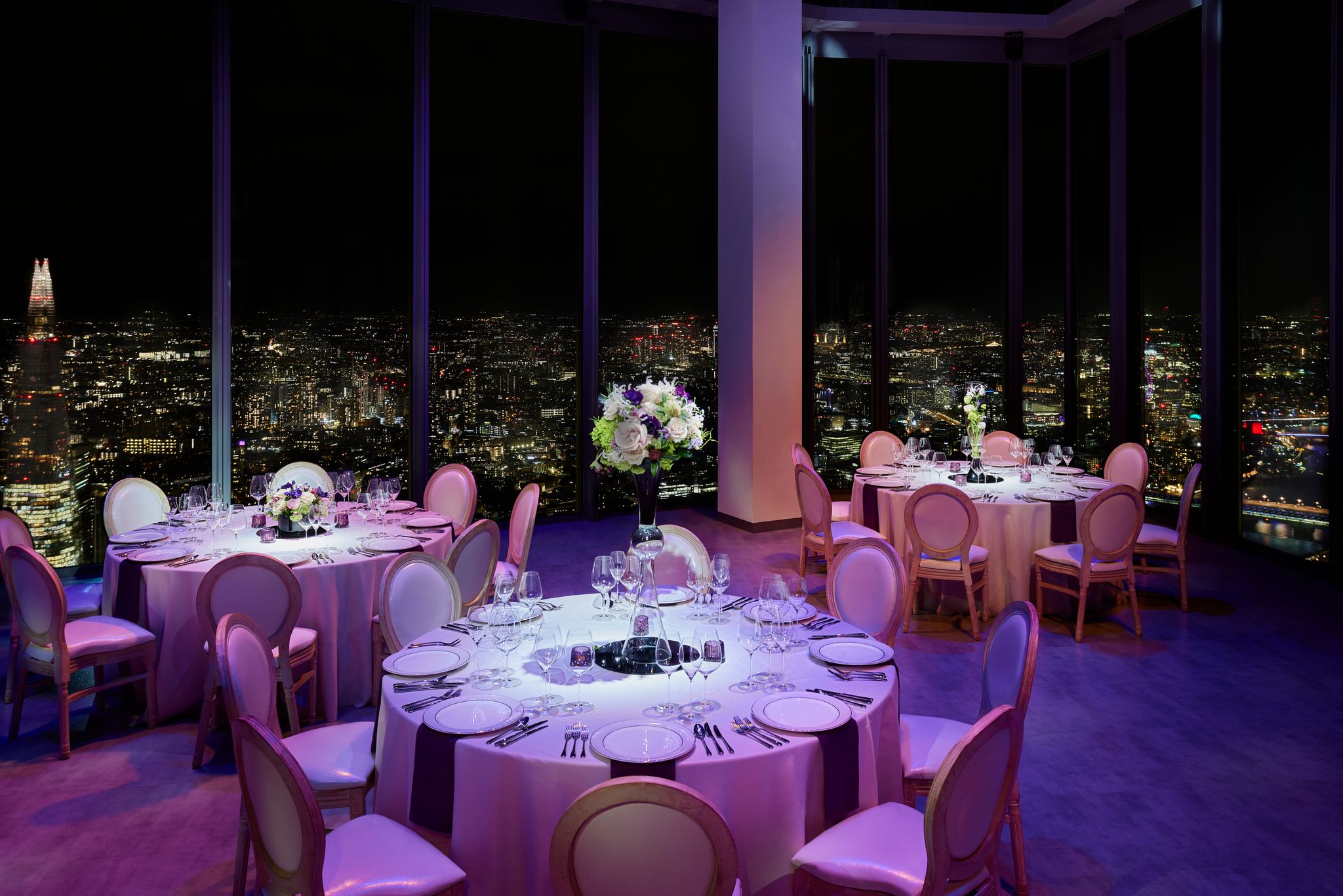 Tables set for dinner