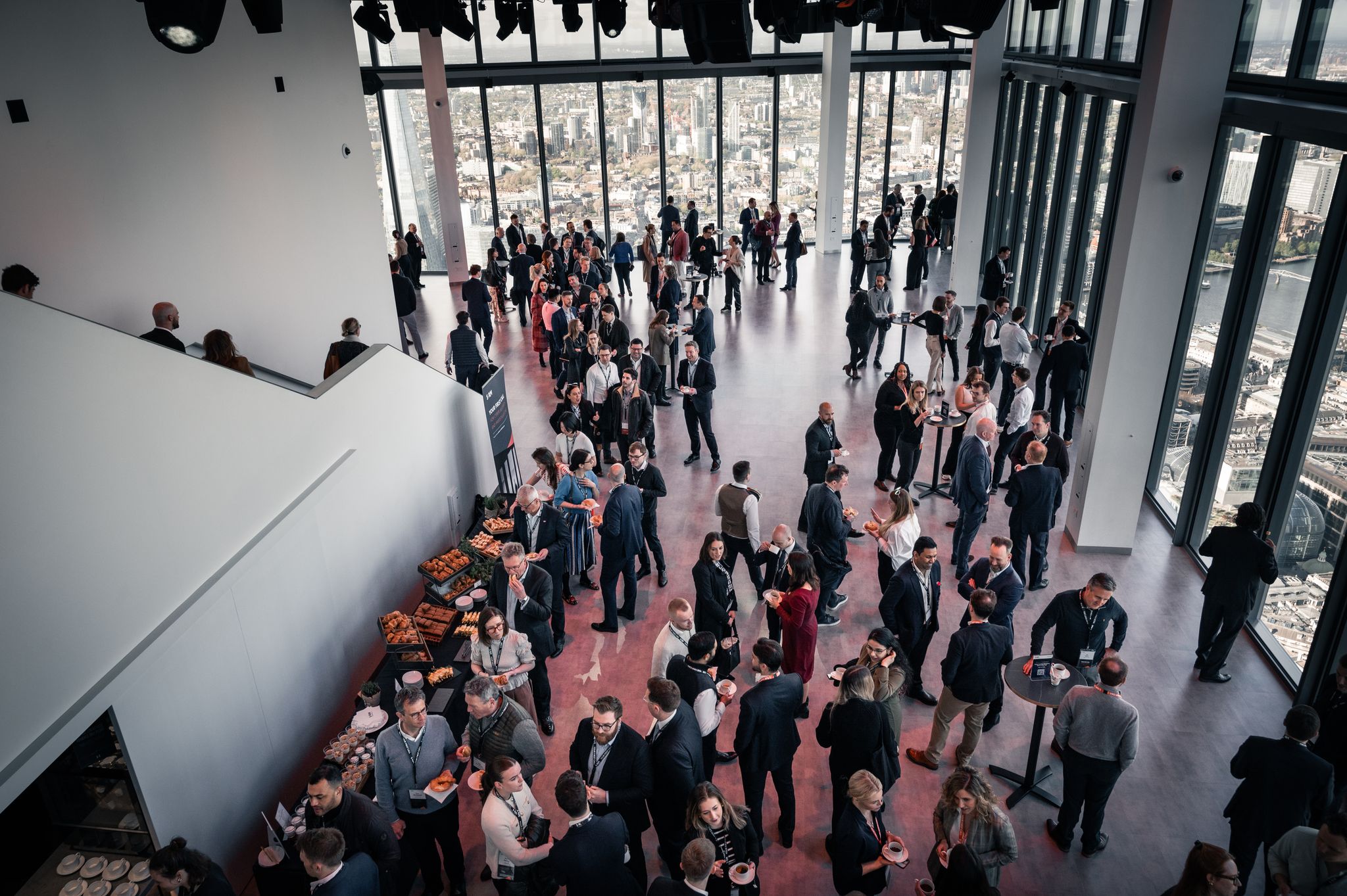 A view looking down at an event at Horizon 22