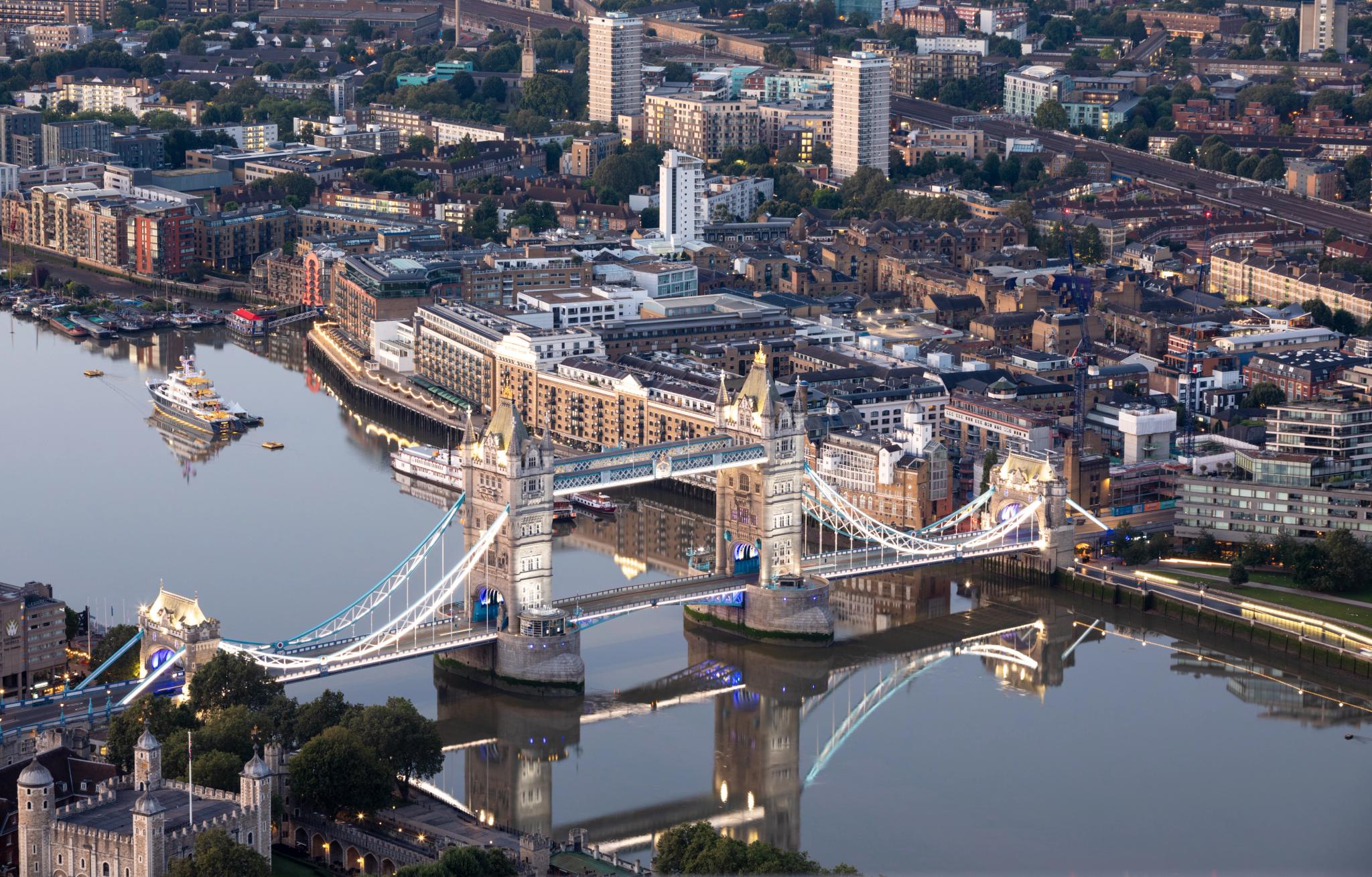 View of Tower Bridge at sunset from Horizon 22