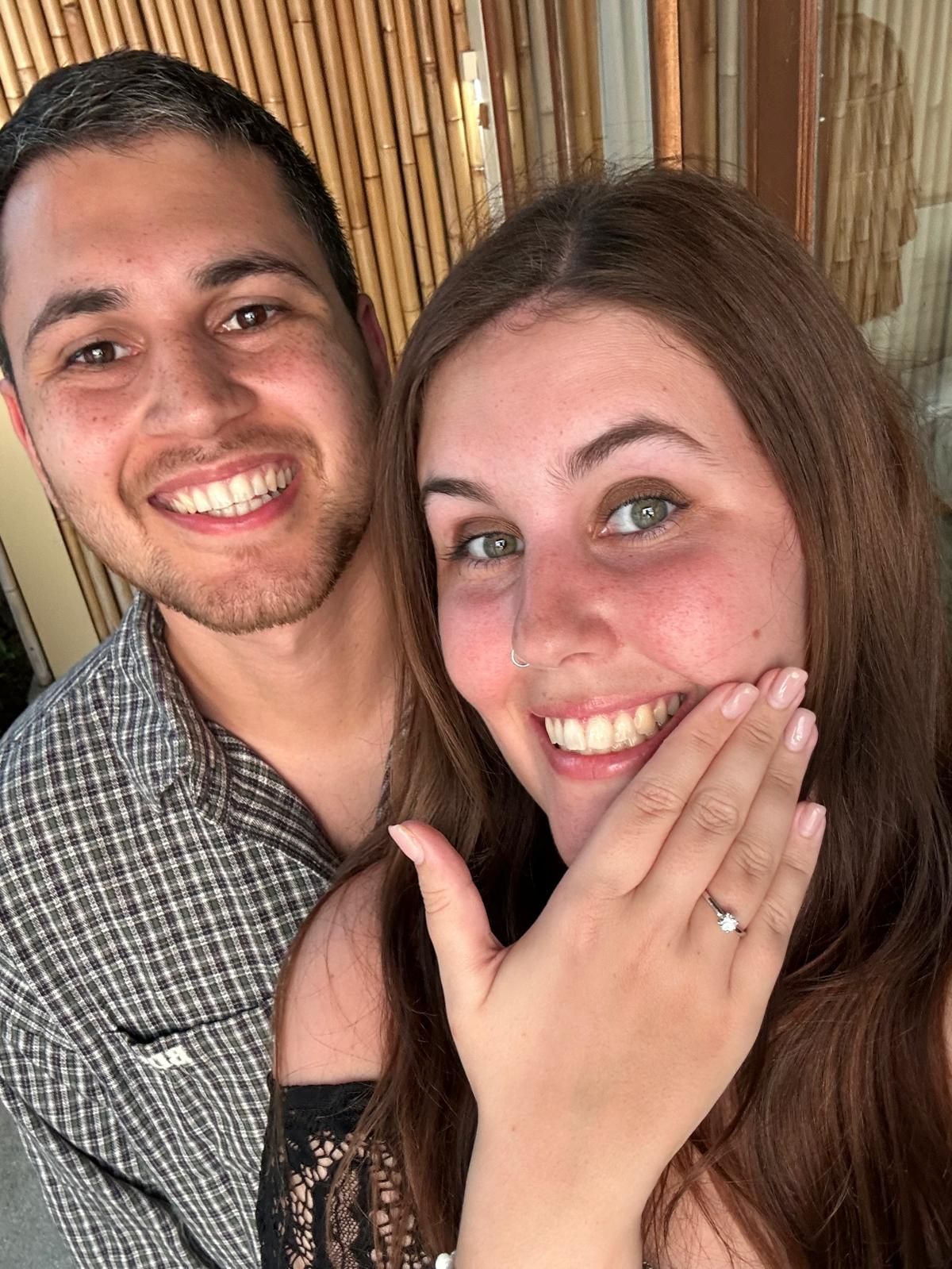 A recently engaged couple