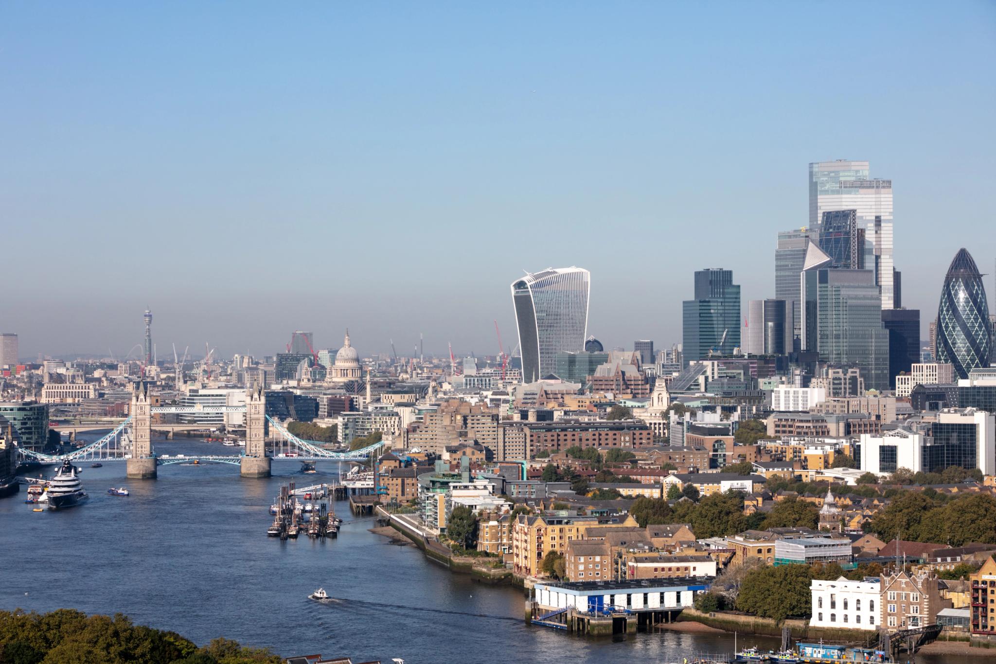 View of the City of London and River Thames