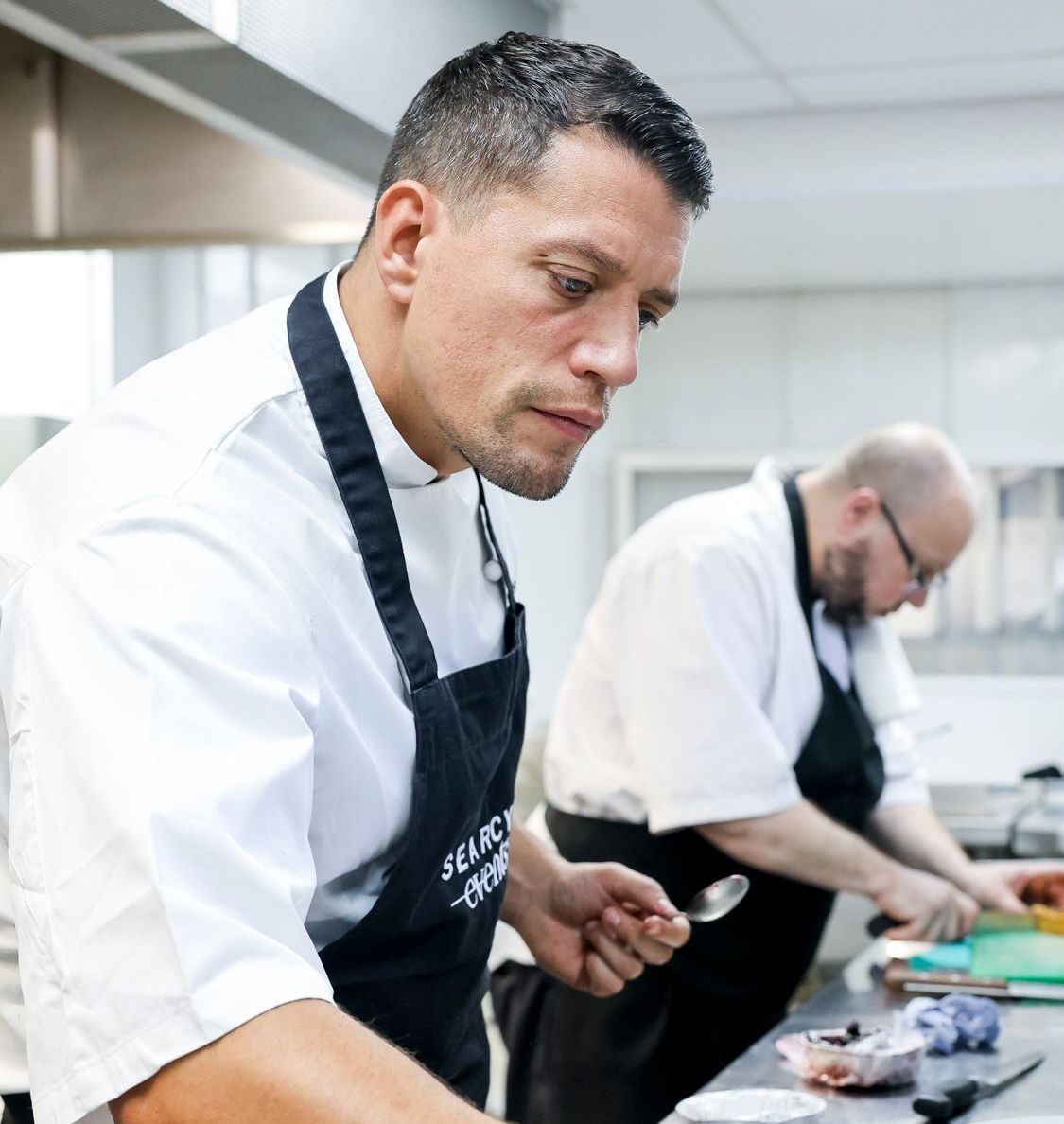 Chef preparing dishes
