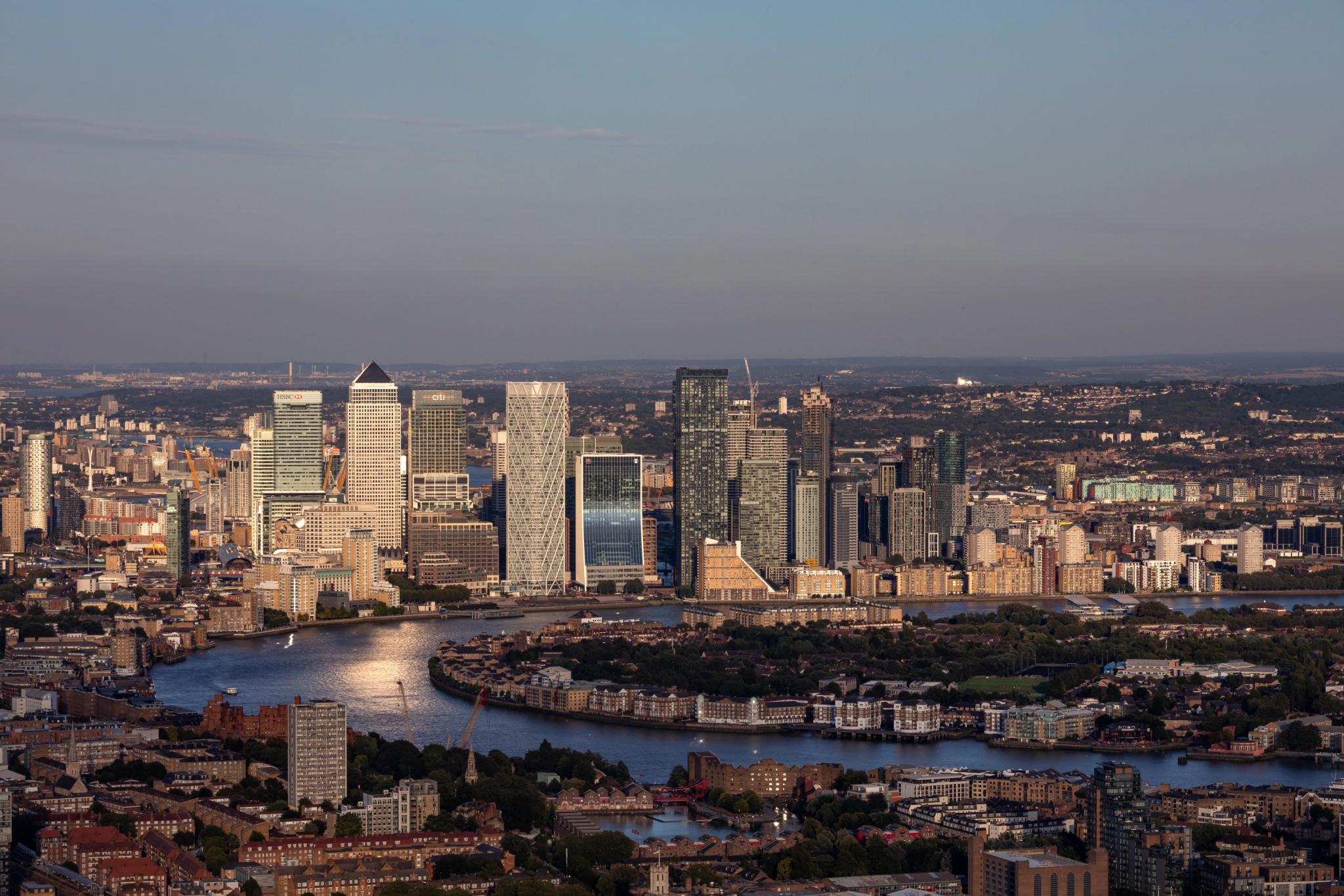 View of Canary Wharf buildings
