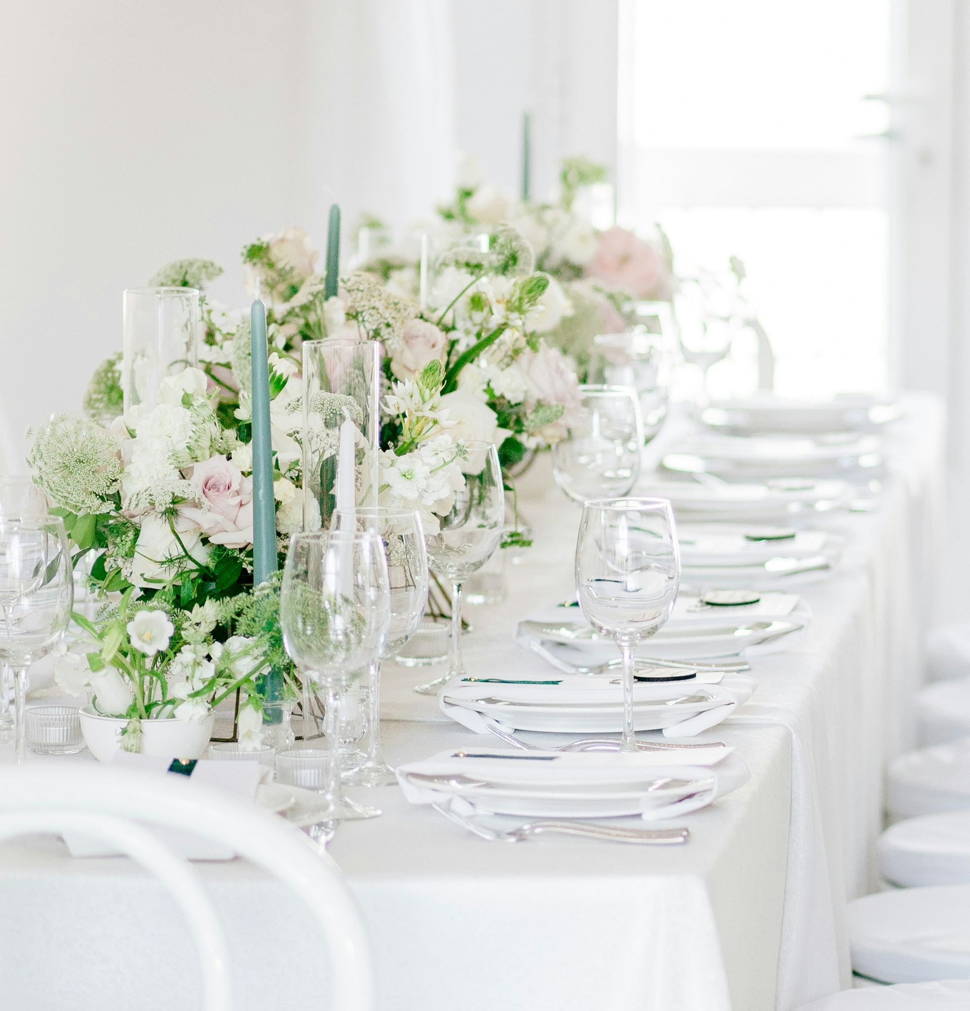 Table set for wedding reception