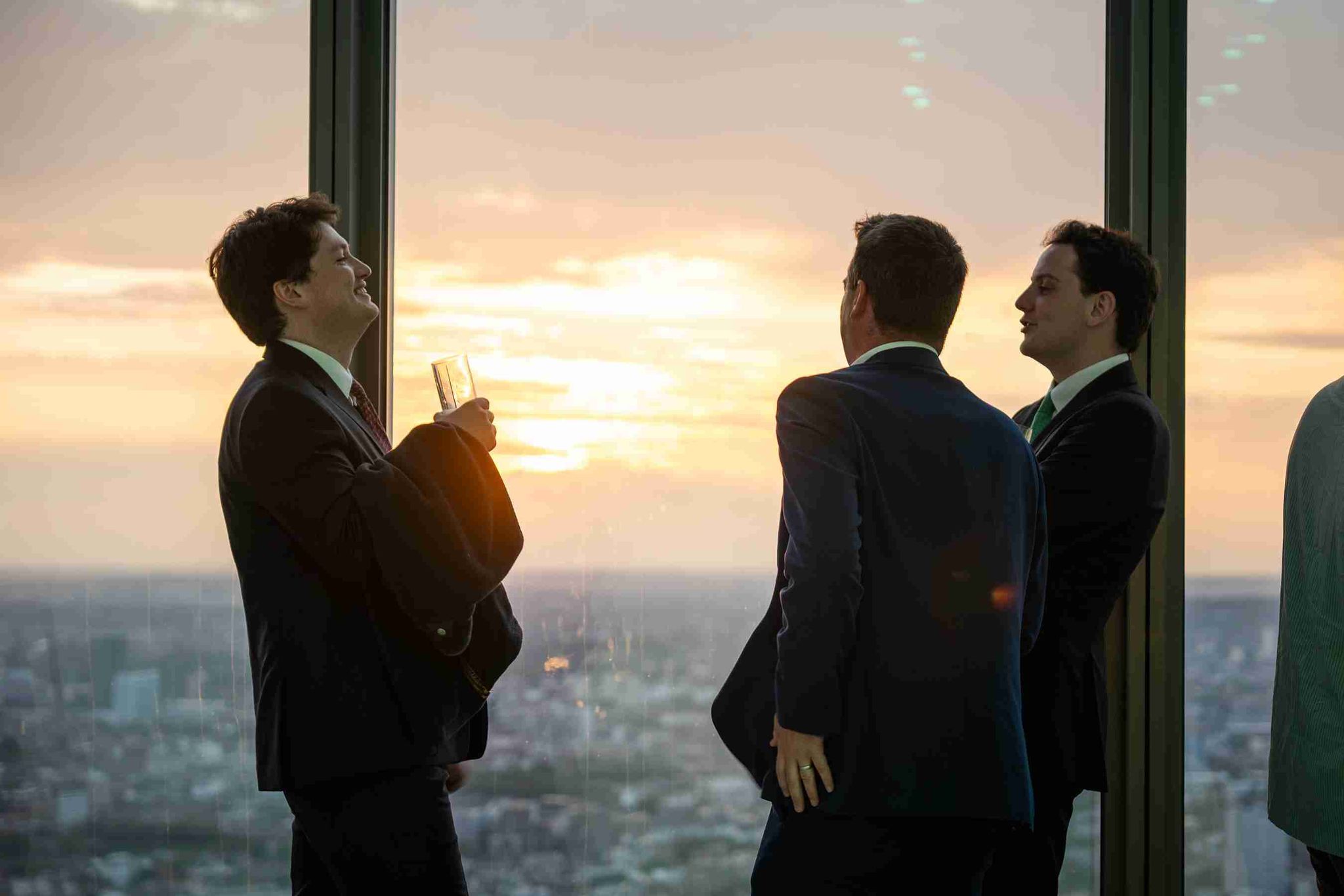 Three men having a conversation at Horizon 22