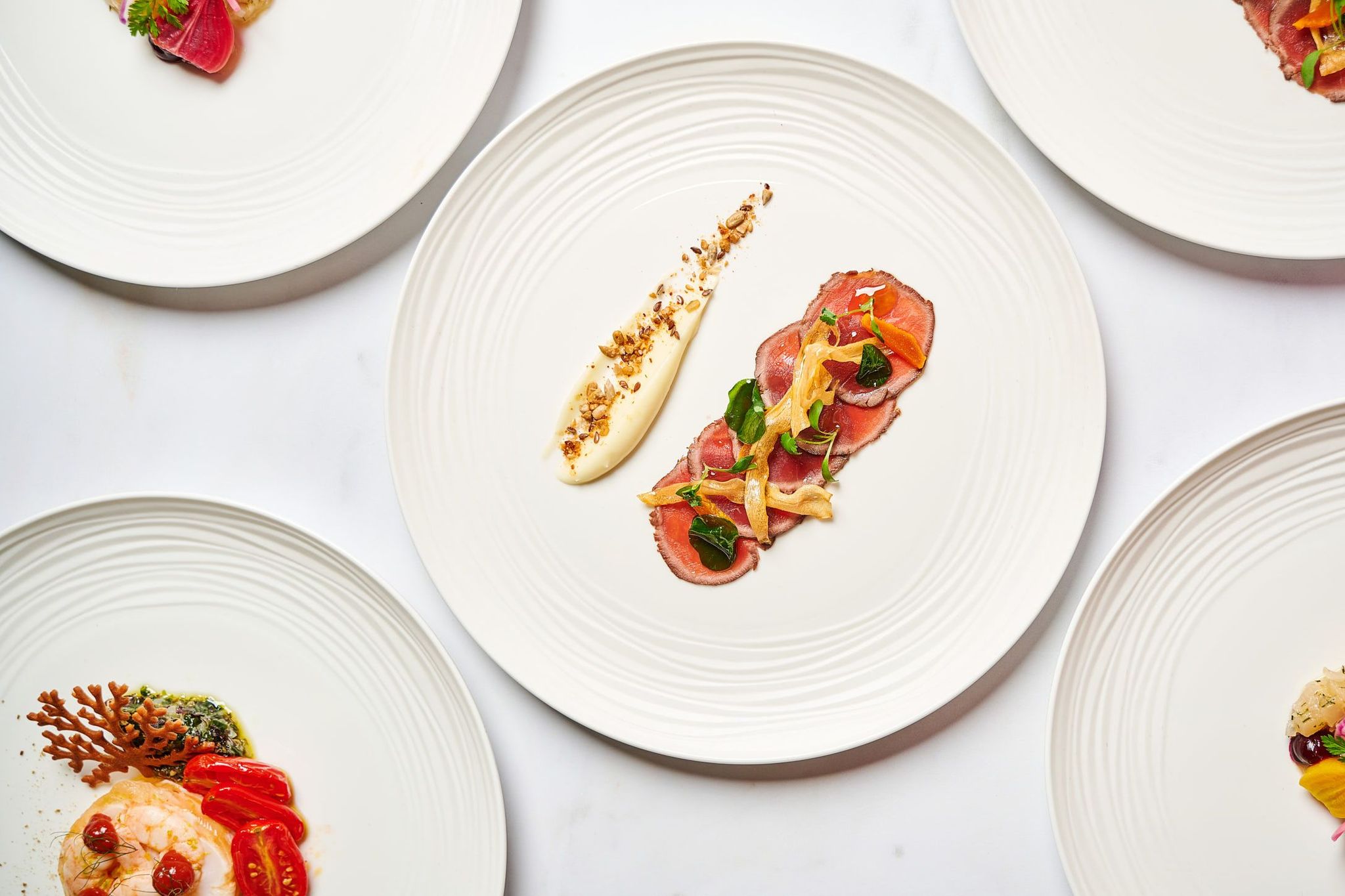 Elegant food on plates