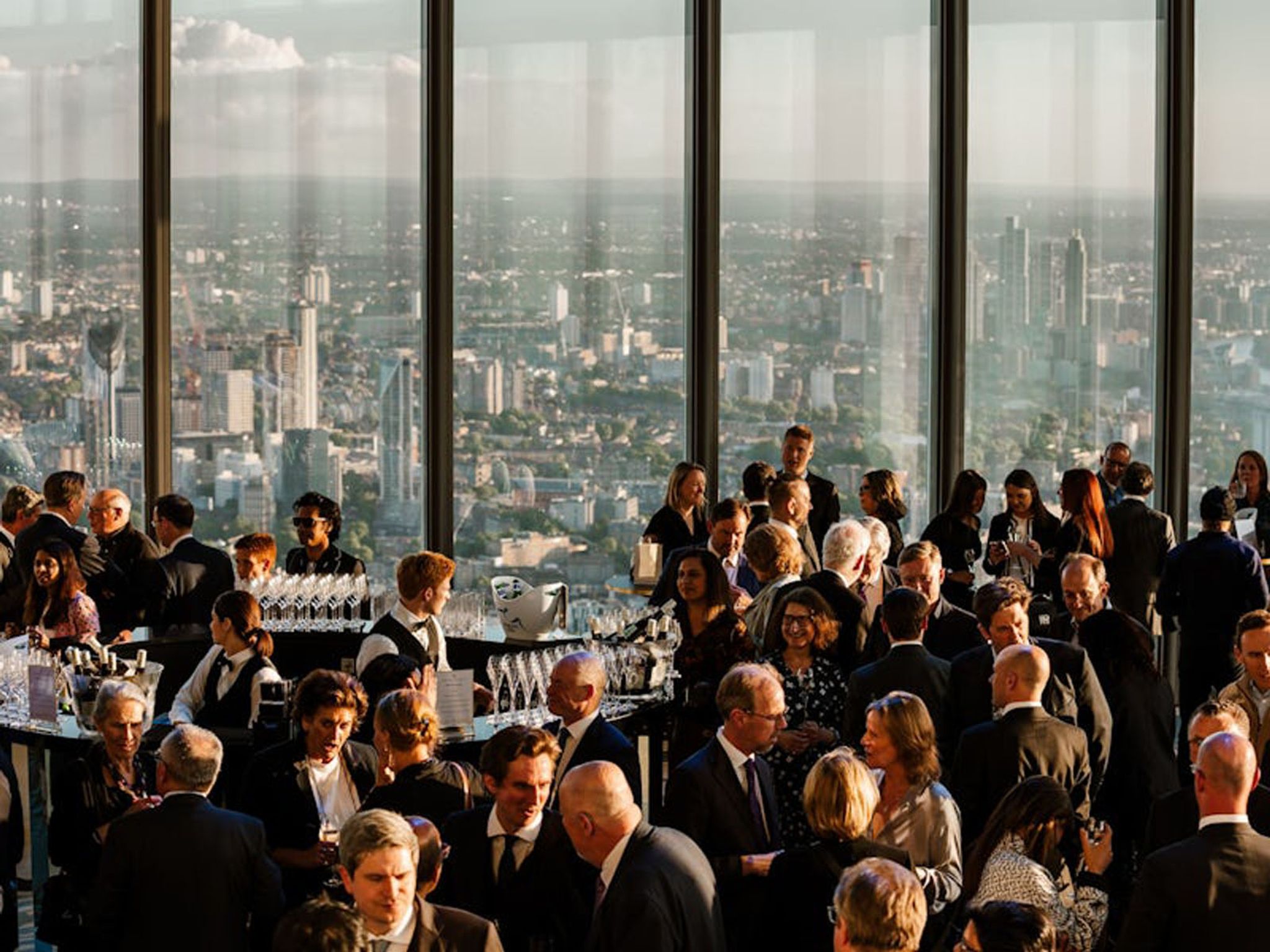Attendees admiring view