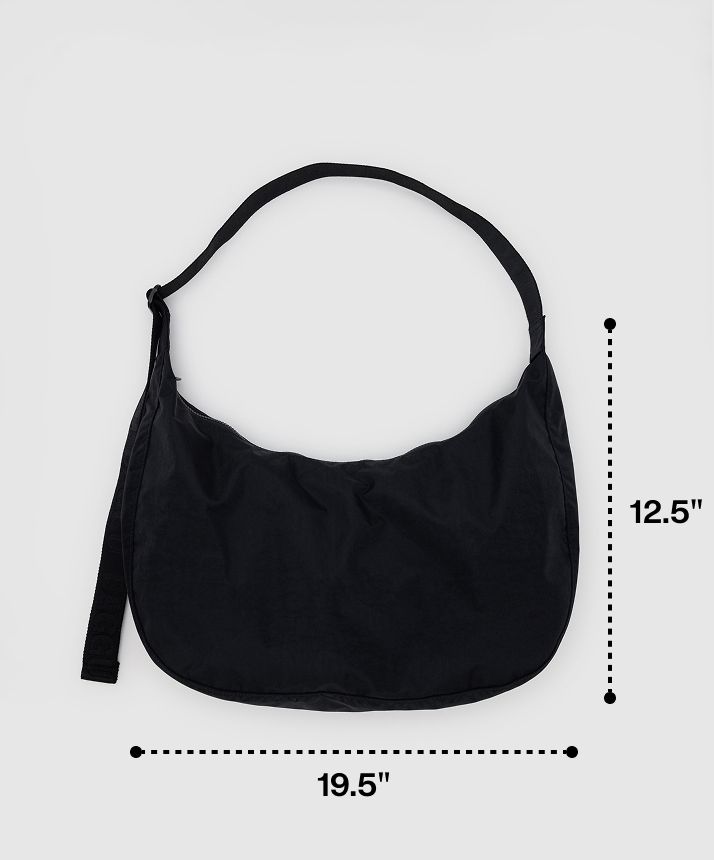 Large Nylon Crescent Bag Black - Baggu
