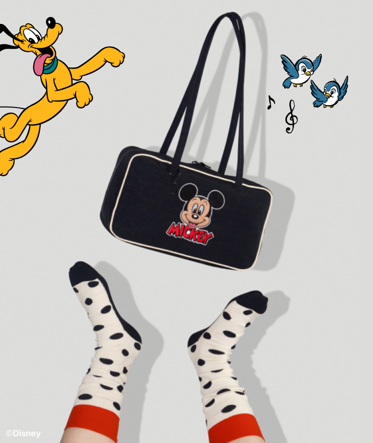 BAGGU Disney ミッキー ショルダーバッグ FANNY PACK Fanny Pack Embroidered Mickey Mouse Club - Baggu