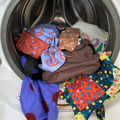 assorted baggu products in the dryer