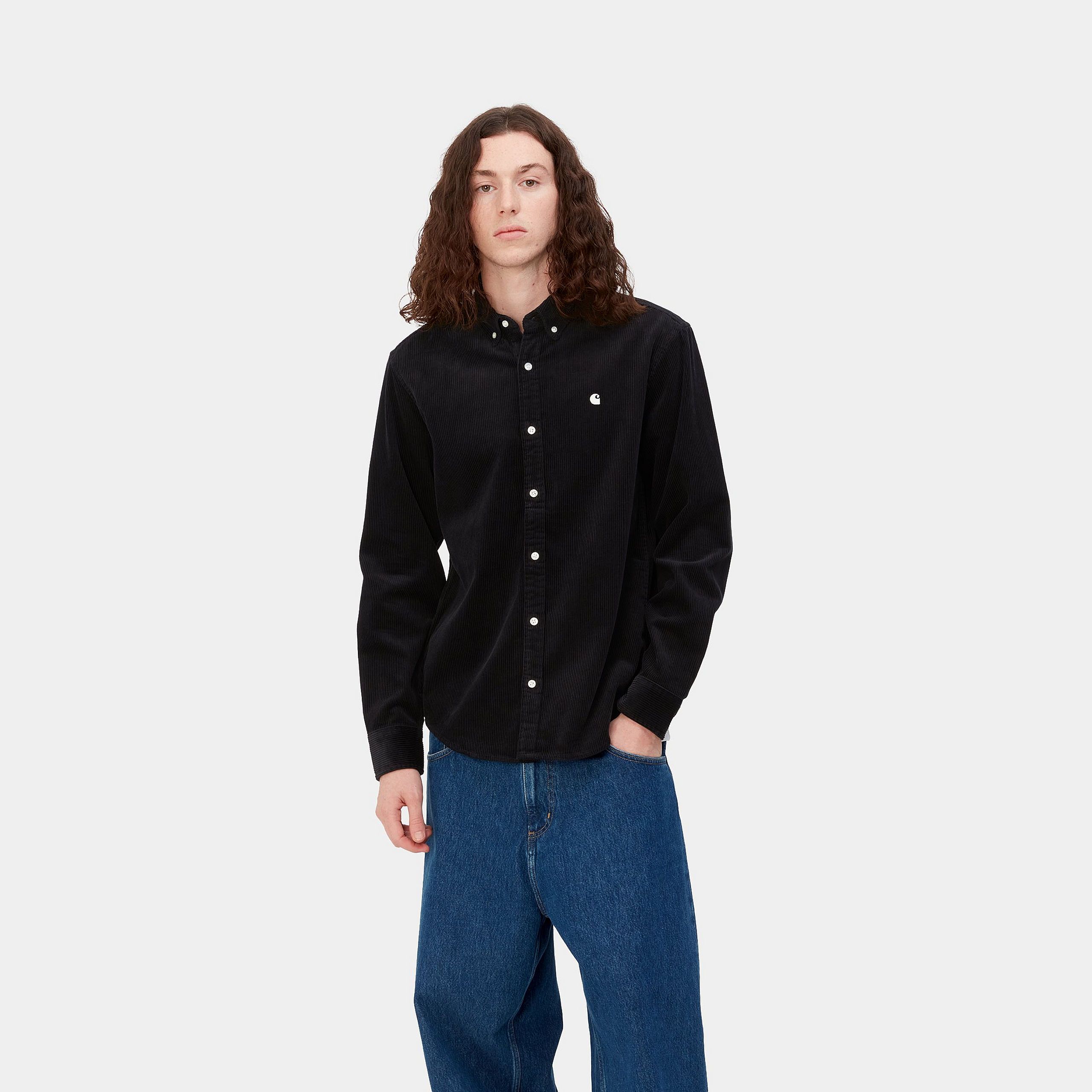STAB | L/S Madison Fine Cord Shirt: Black / Wax