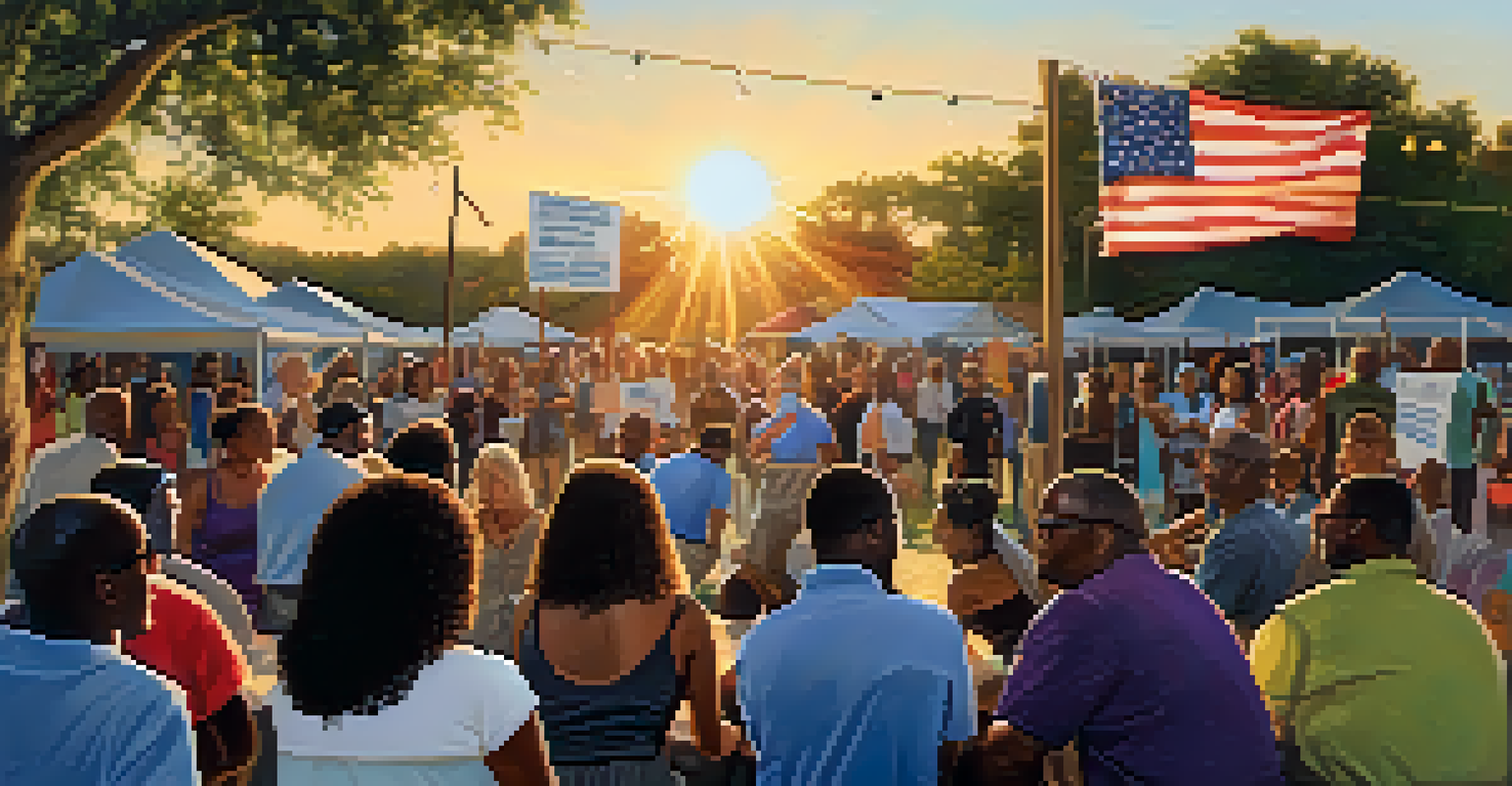 A modern political gathering in Louisiana, showing a diverse group of citizens engaged in a community meeting.
