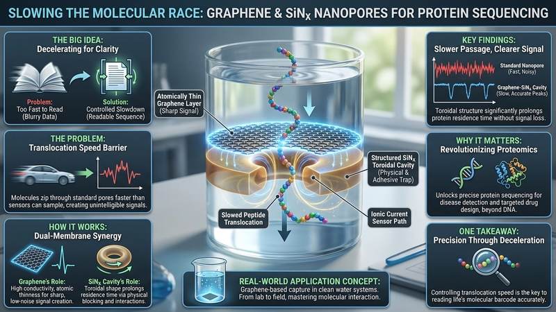537. Slowing Down the Molecular Race: Graphene and Silicon Nitride Nanopores for Protein Sequencing