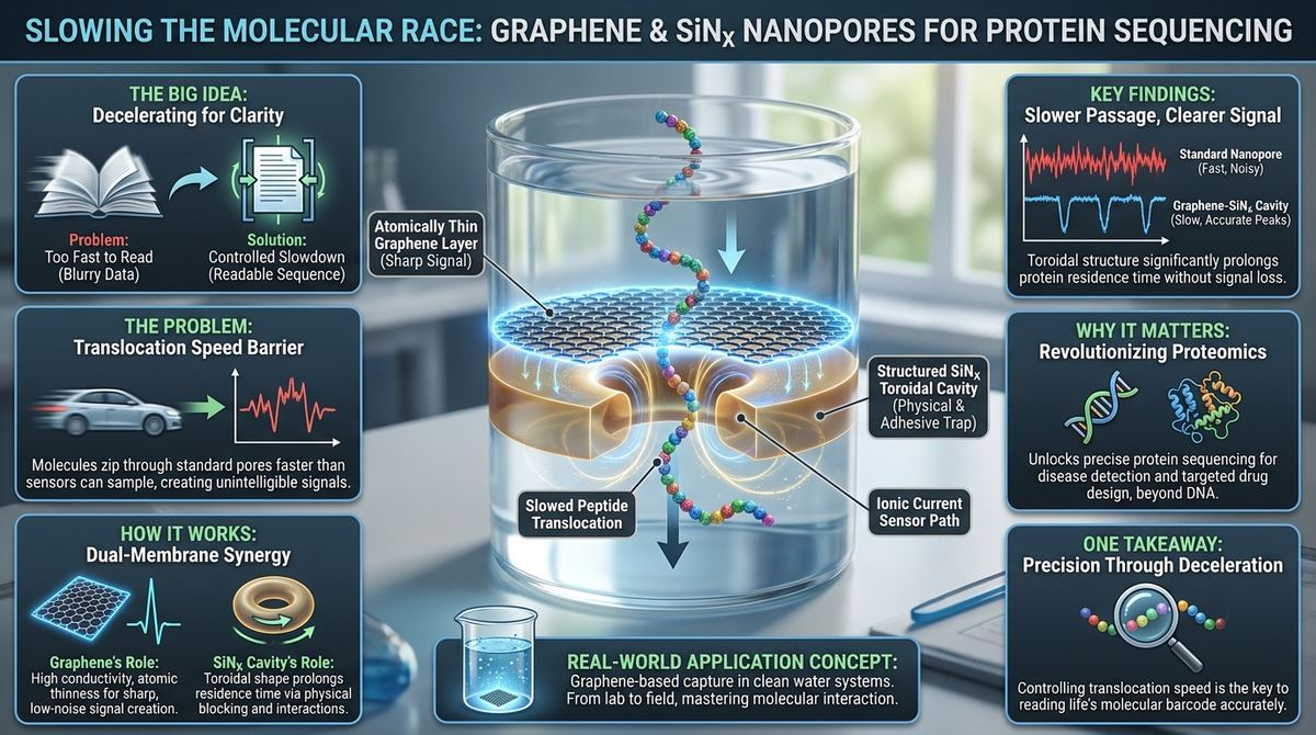 537. Slowing Down the Molecular Race: Graphene and Silicon Nitride Nanopores for Protein Sequencing