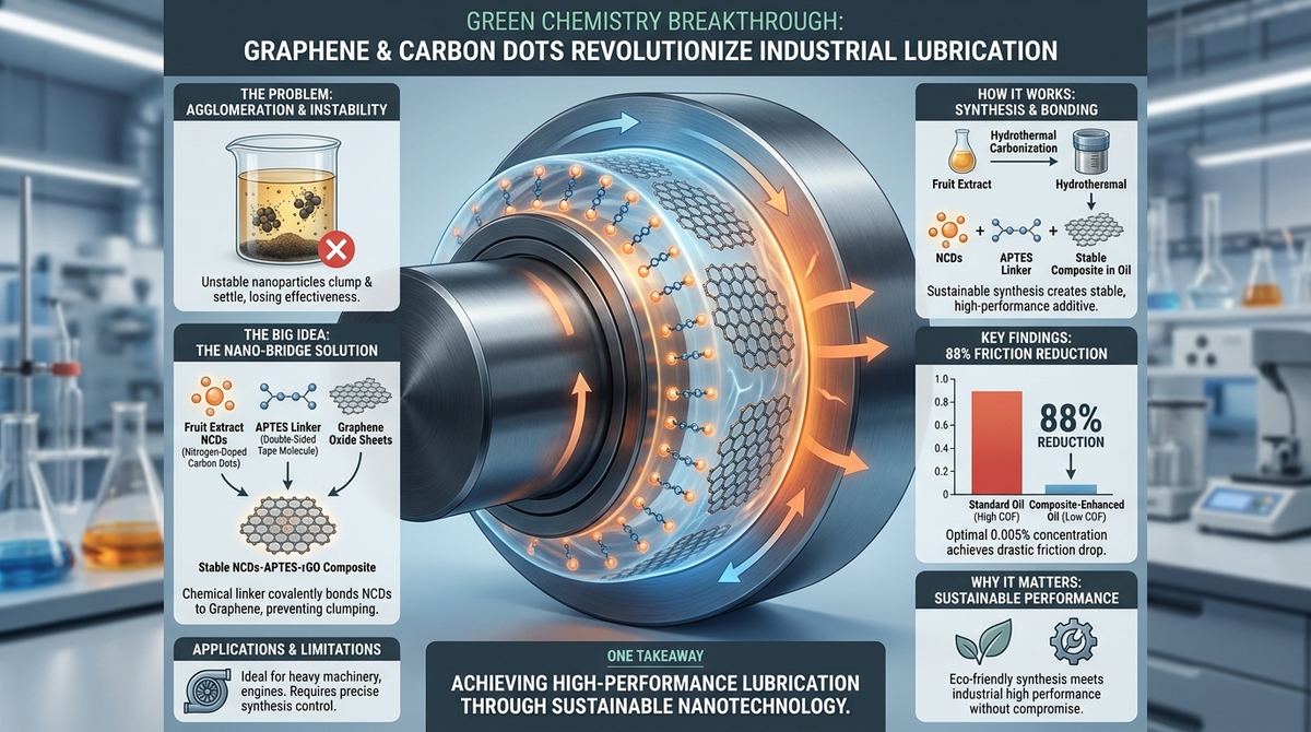 579. Green Chemistry Breakthrough: Using Graphene and Carbon Dots to Revolutionize Industrial Lubrication